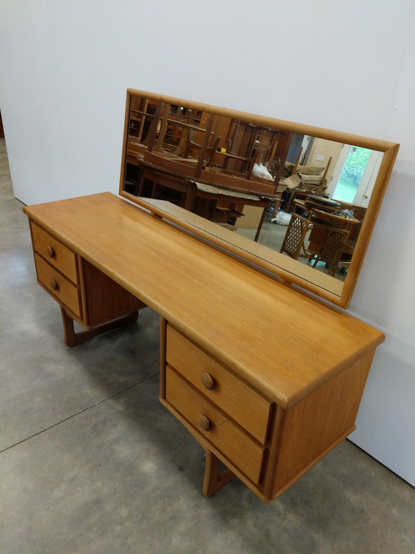 Vintage Mid Century Modern Teak Dressing Table / Desk
