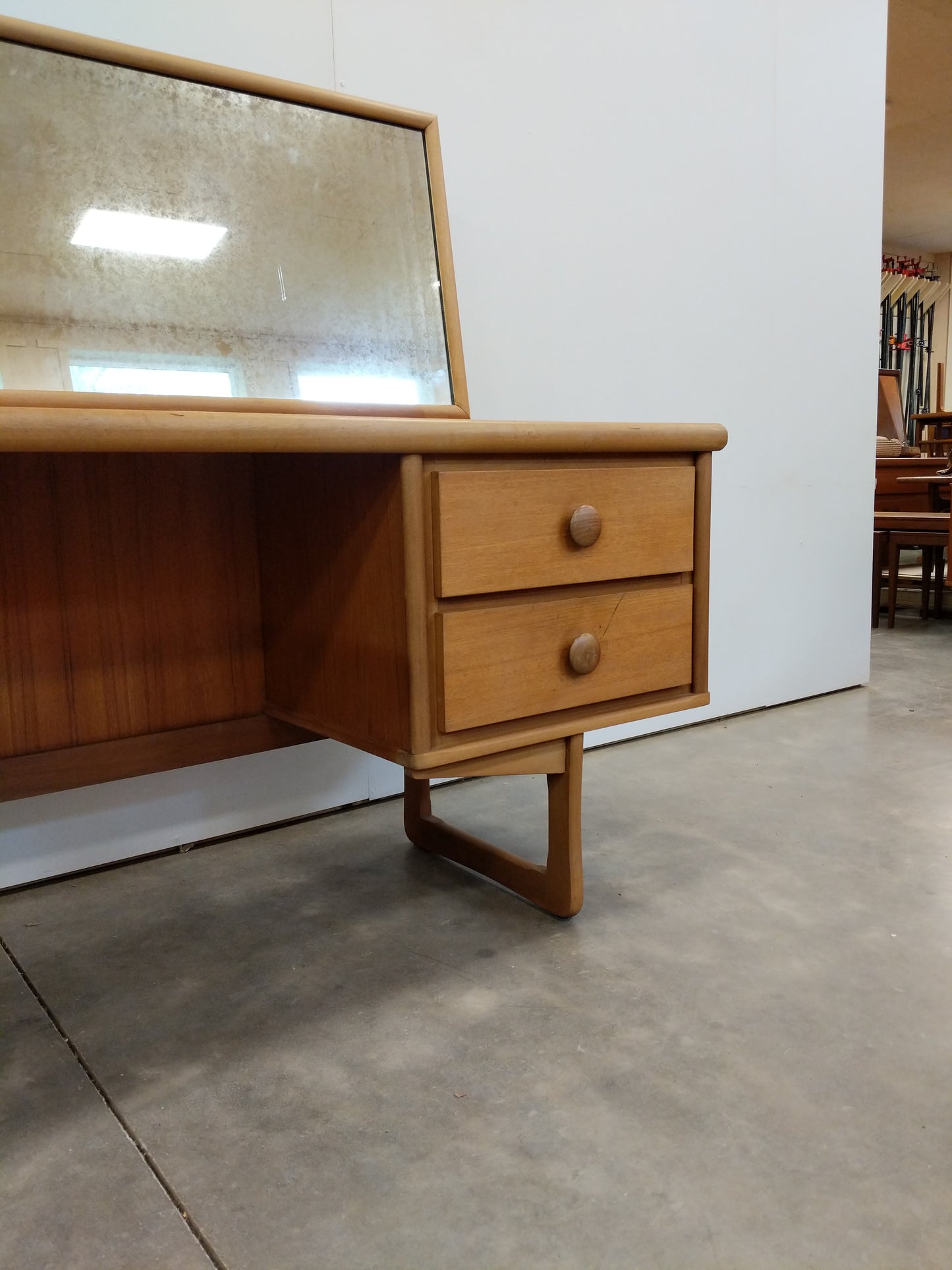 Vintage Mid Century Modern Teak Dressing Table / Desk