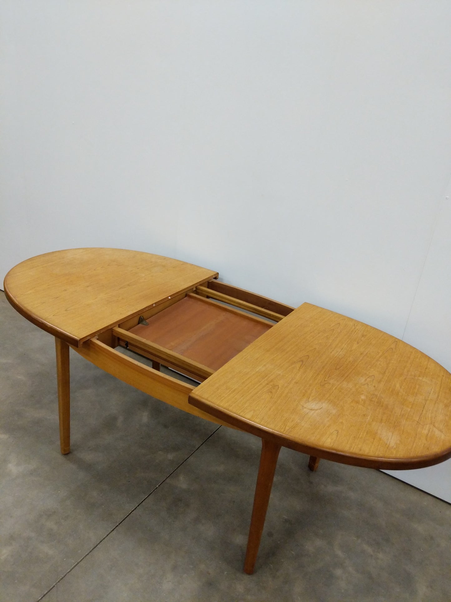 Vintage Mid Century Modern Teak Extendable Dining Table