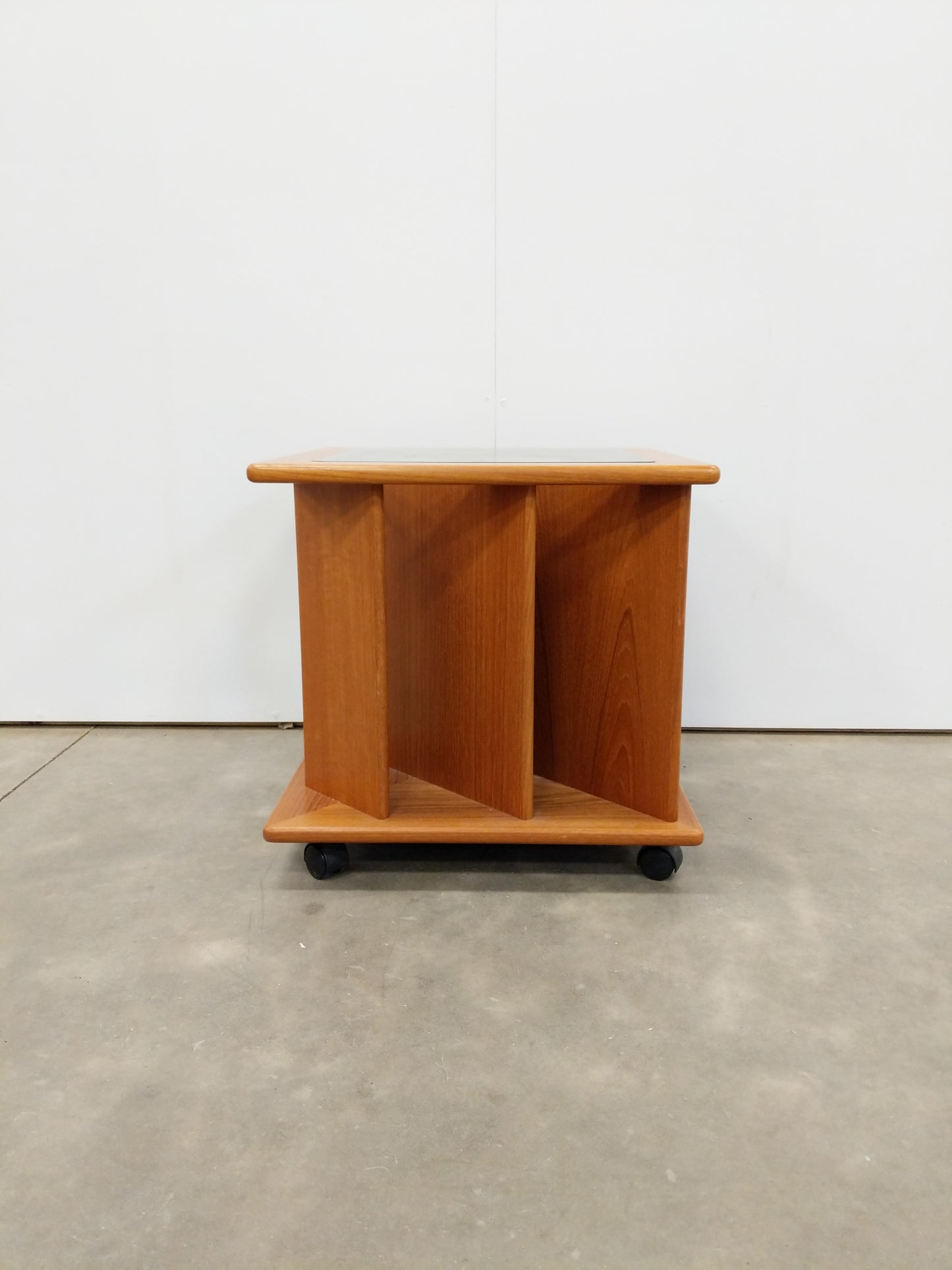 Vintage Mid Century Modern Teak Side Table with Record Storage by G Plan