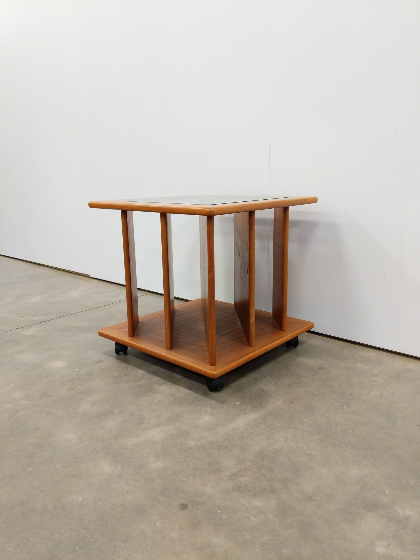 Vintage Mid Century Modern Teak Side Table with Record Storage by G Plan