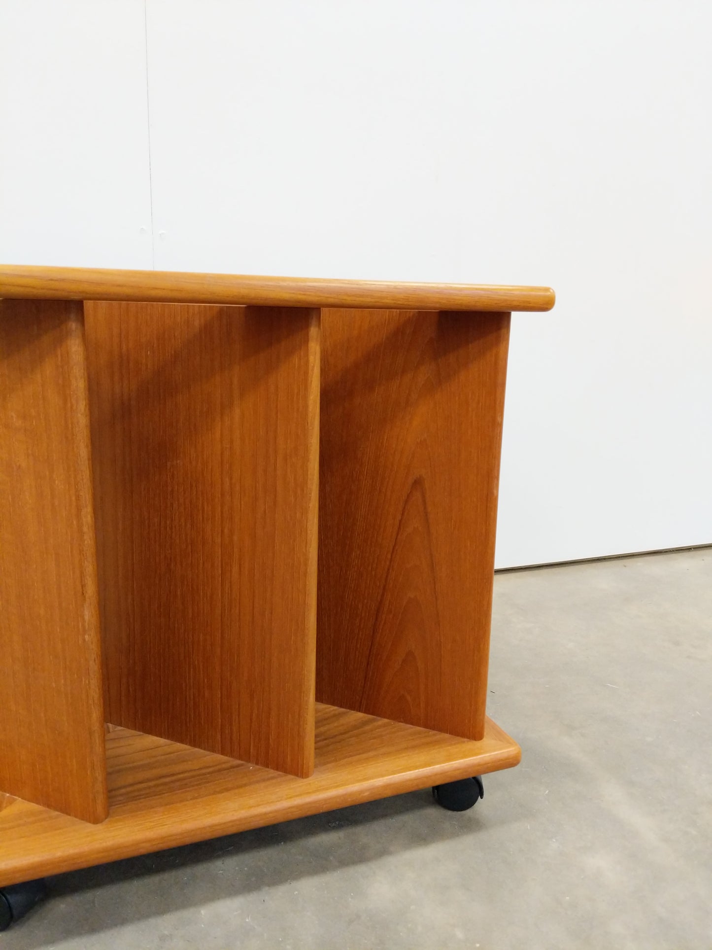 Vintage Mid Century Modern Teak Side Table with Record Storage by G Plan
