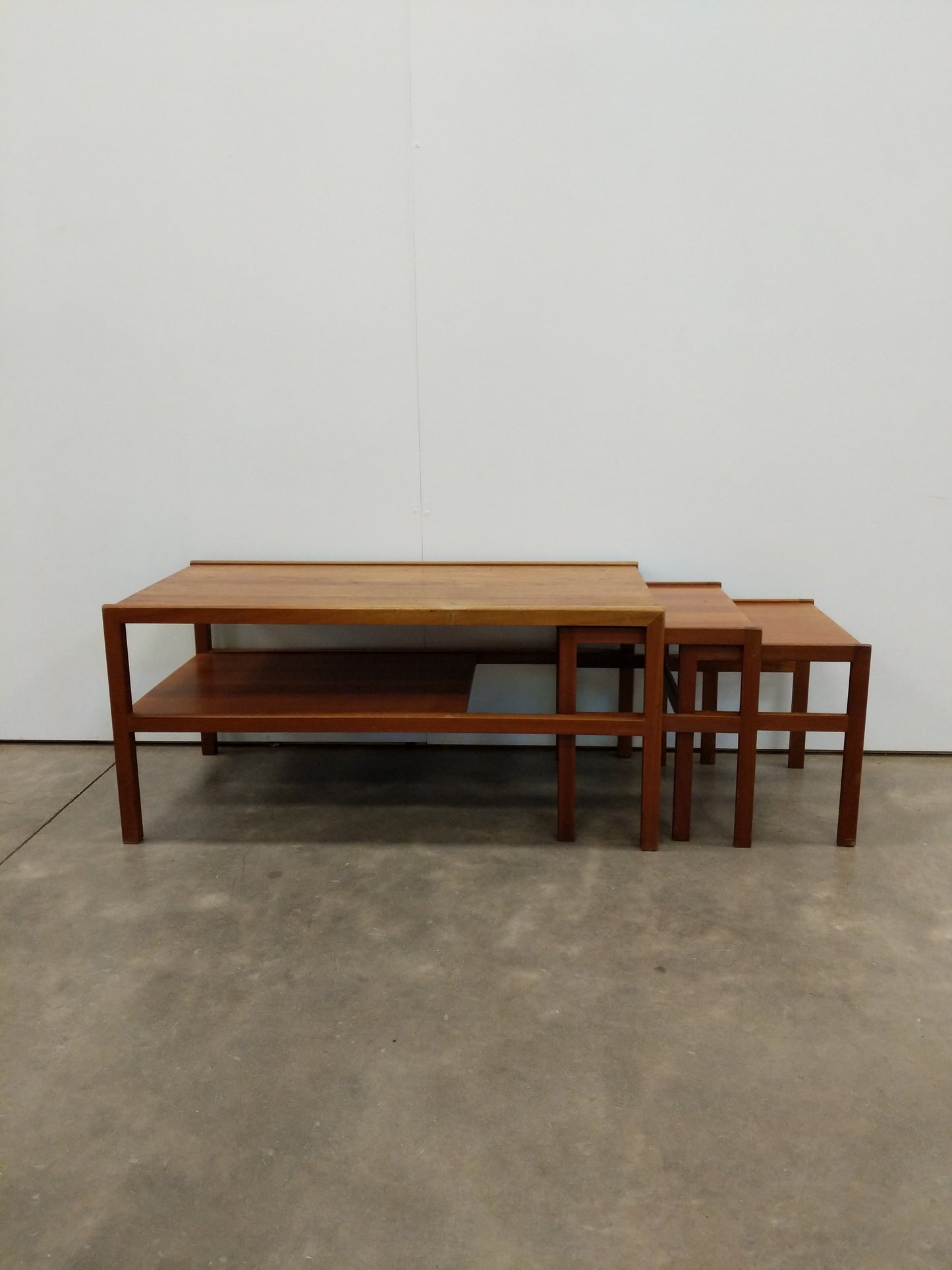 Set of Vintage Mid Century Modern Teak Nesting Coffee Table by McIntosh