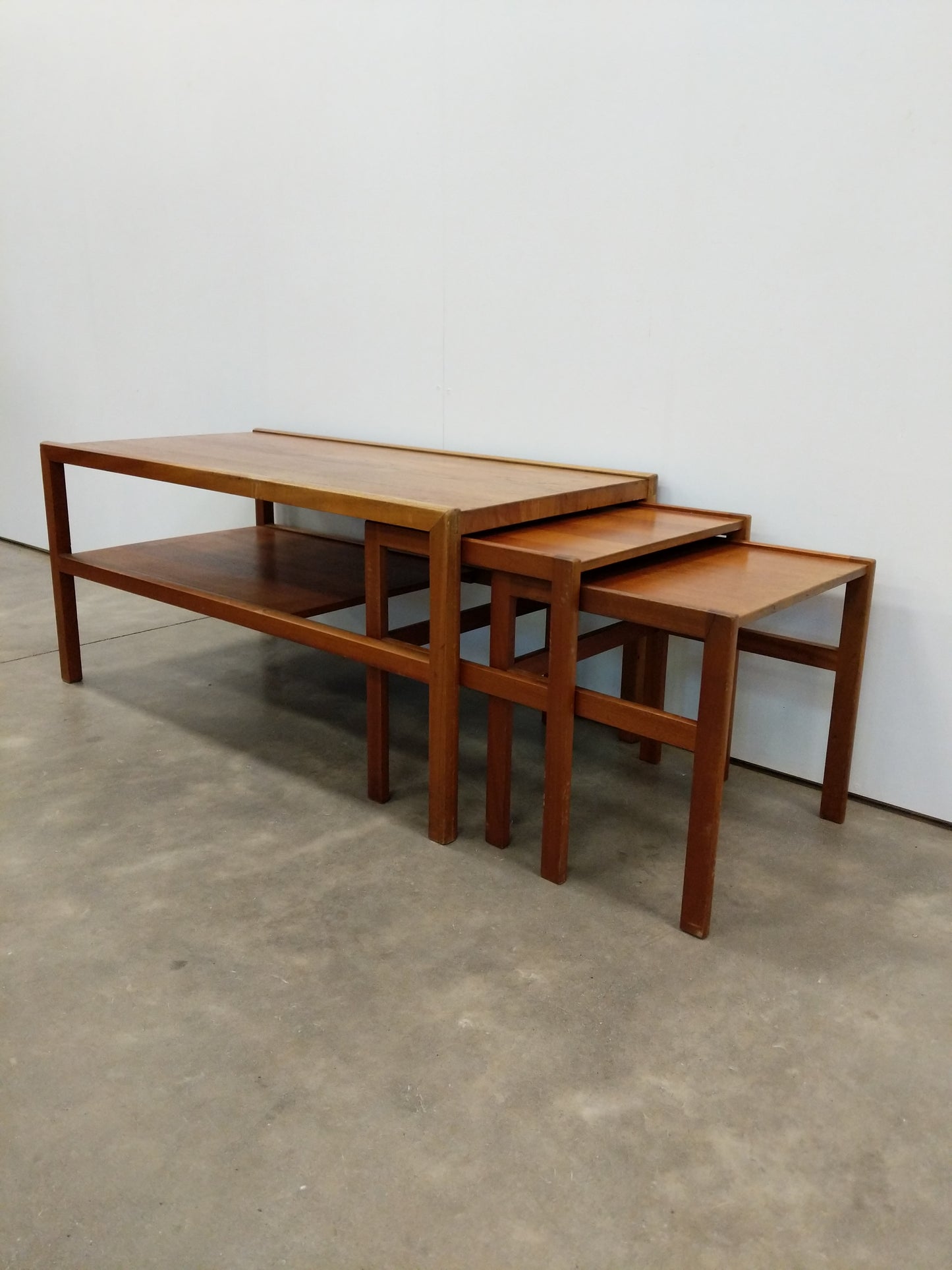 Set of Vintage Mid Century Modern Teak Nesting Coffee Table by McIntosh