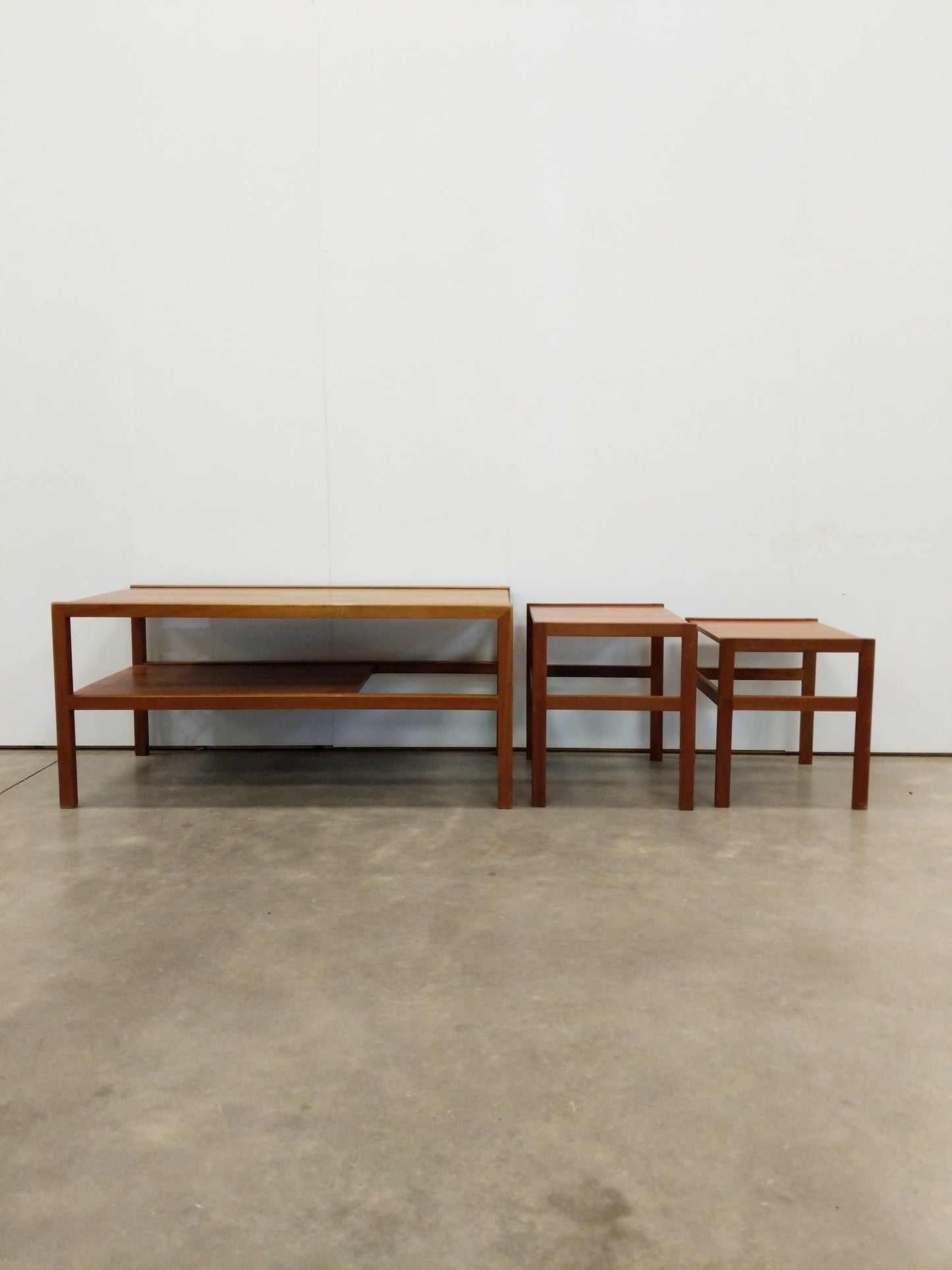 Set of Vintage Mid Century Modern Teak Nesting Coffee Table by McIntosh