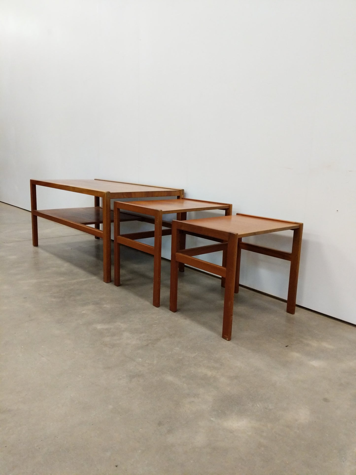Set of Vintage Mid Century Modern Teak Nesting Coffee Table by McIntosh