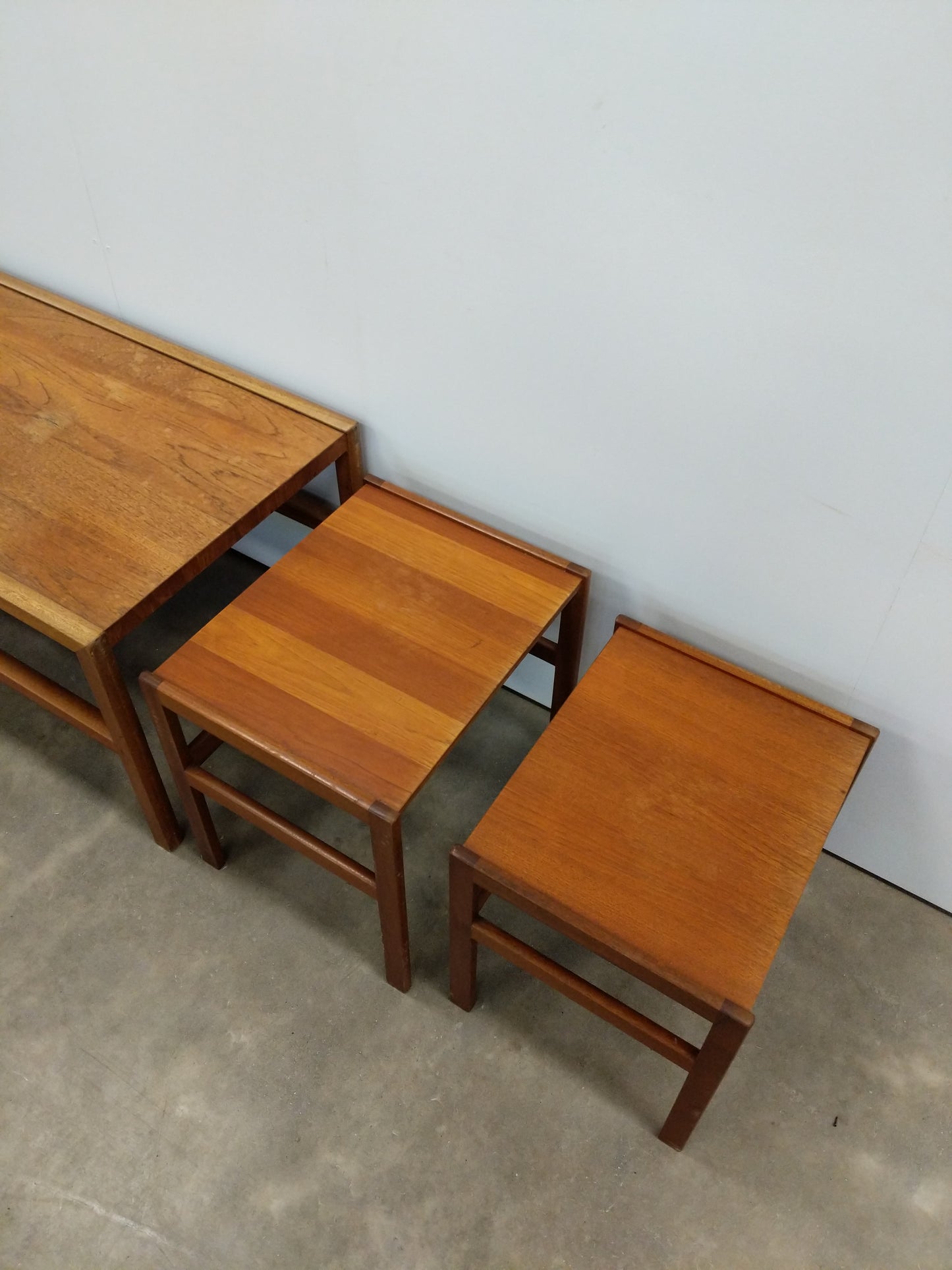 Set of Vintage Mid Century Modern Teak Nesting Coffee Table by McIntosh