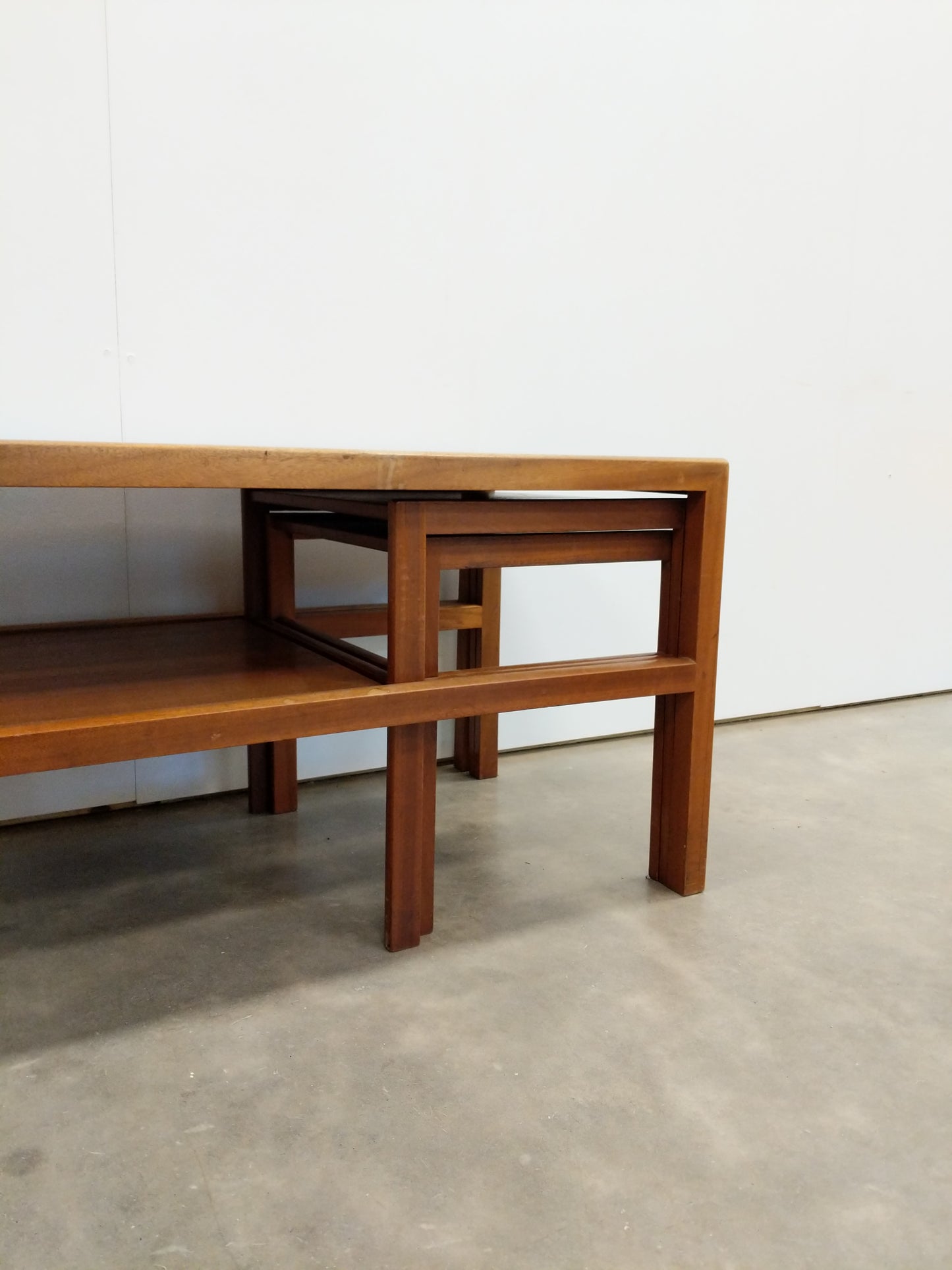 Set of Vintage Mid Century Modern Teak Nesting Coffee Table by McIntosh