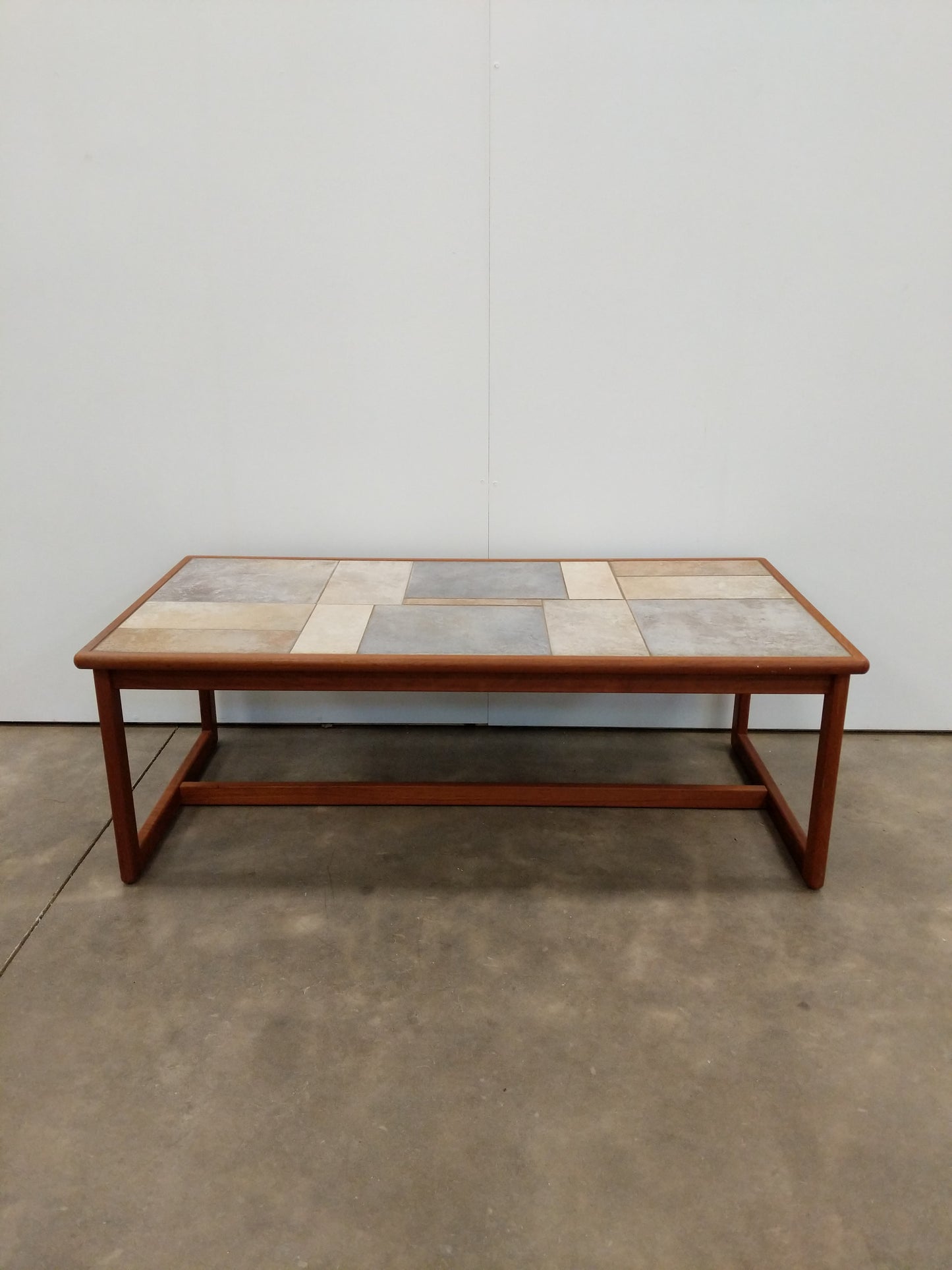 Vintage Danish Modern Teak and Tile Coffee Table by Toften