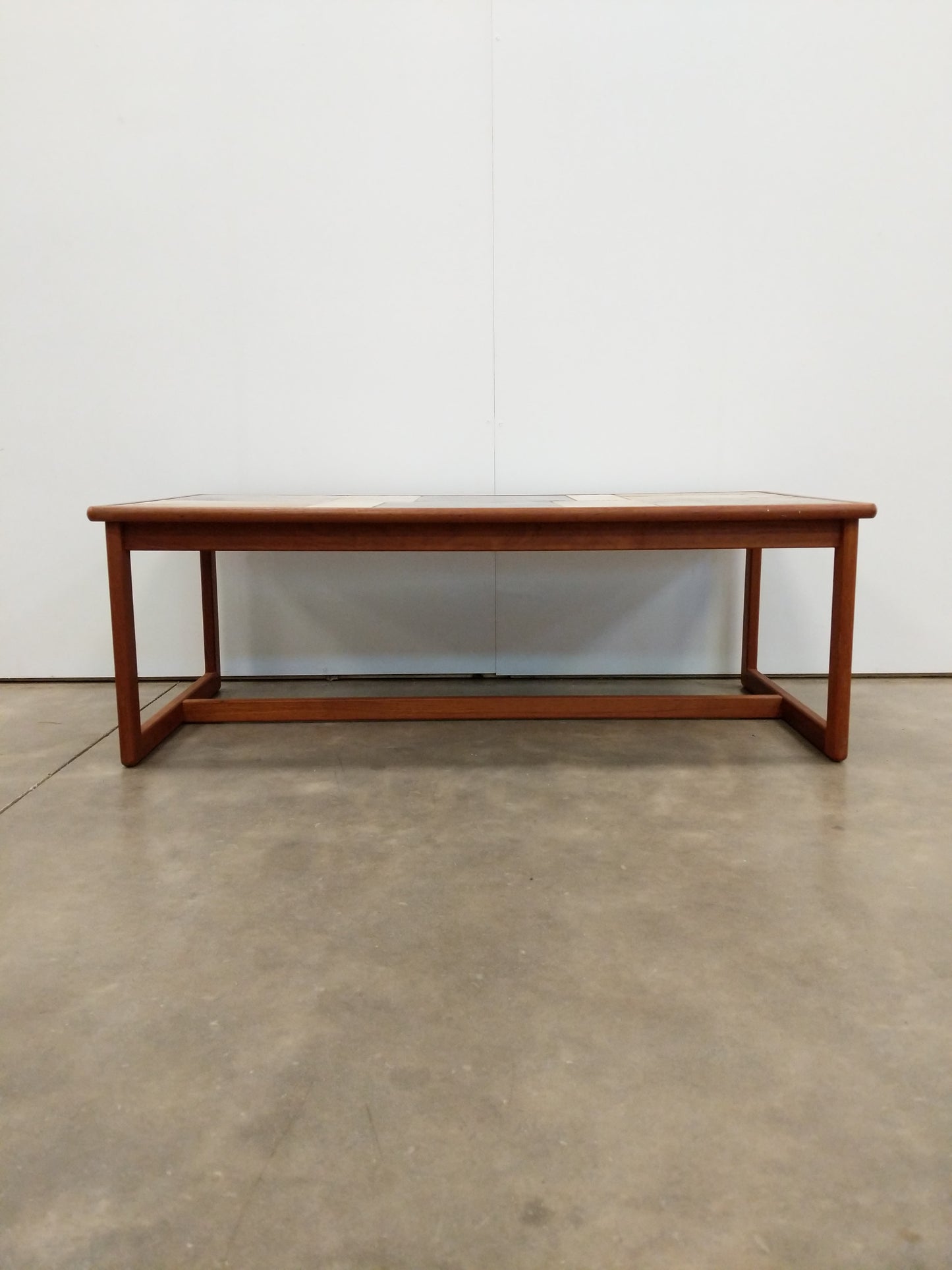 Vintage Danish Modern Teak and Tile Coffee Table by Toften