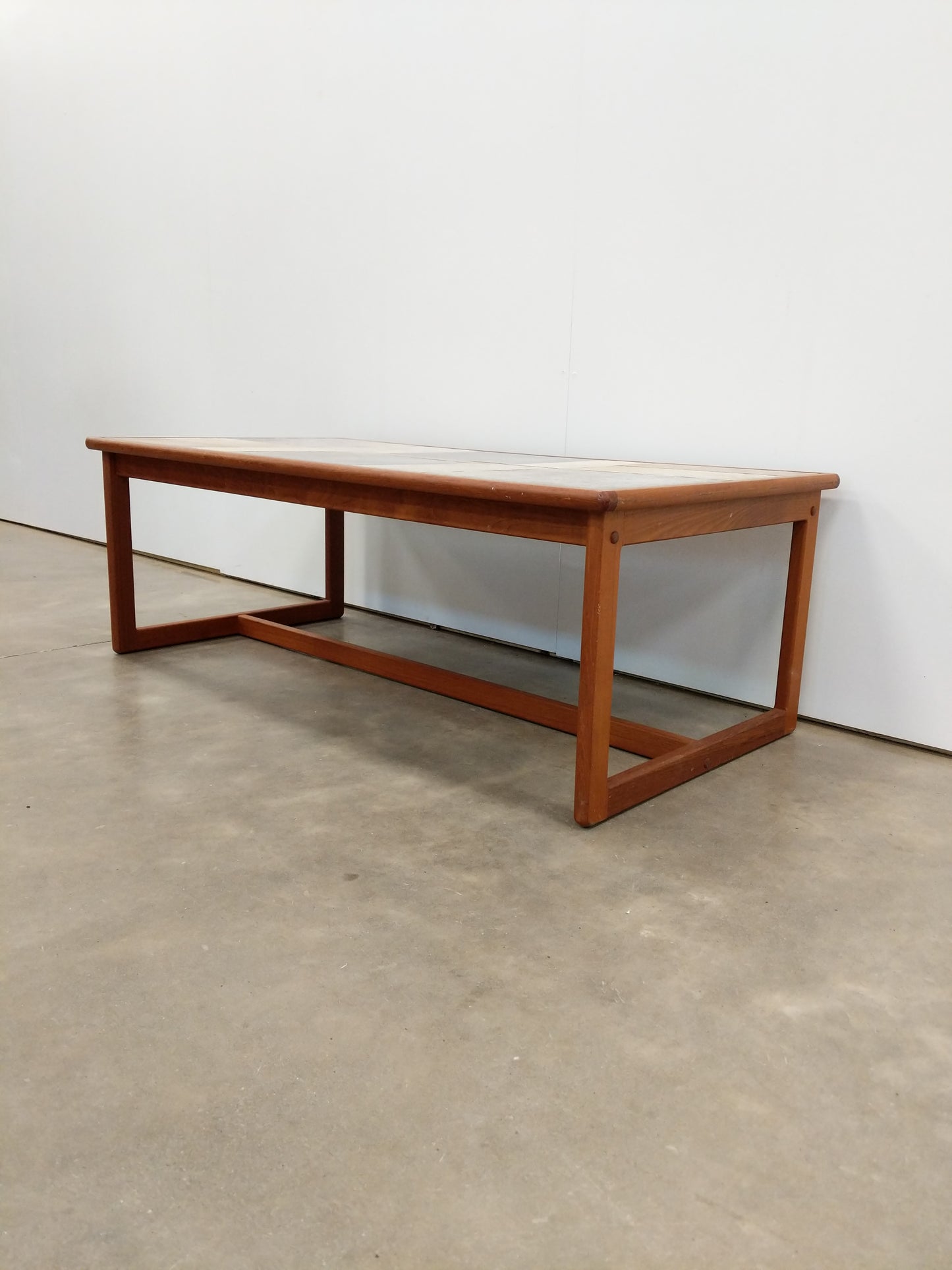 Vintage Danish Modern Teak and Tile Coffee Table by Toften