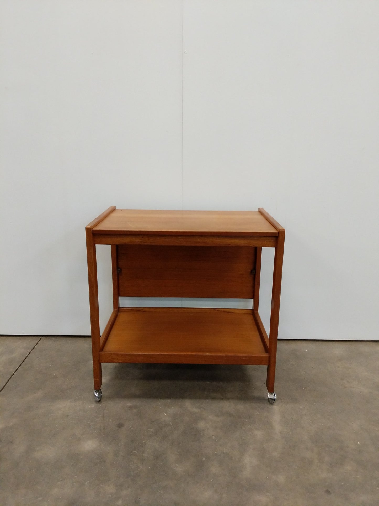 Vintage Mid Century Modern Teak Expandable Serving Cart / Trolley