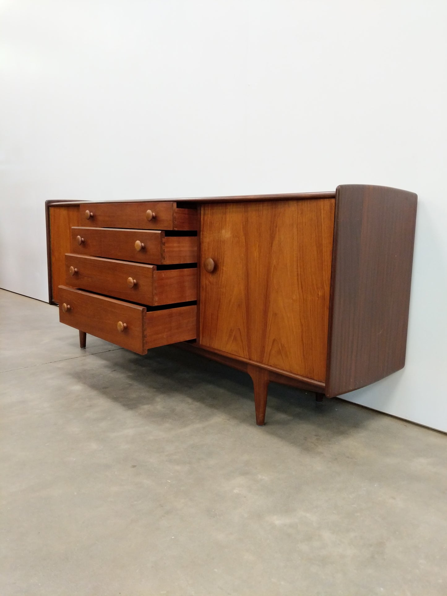 Vintage Mid Century Modern Teak Credenza by A. Younger