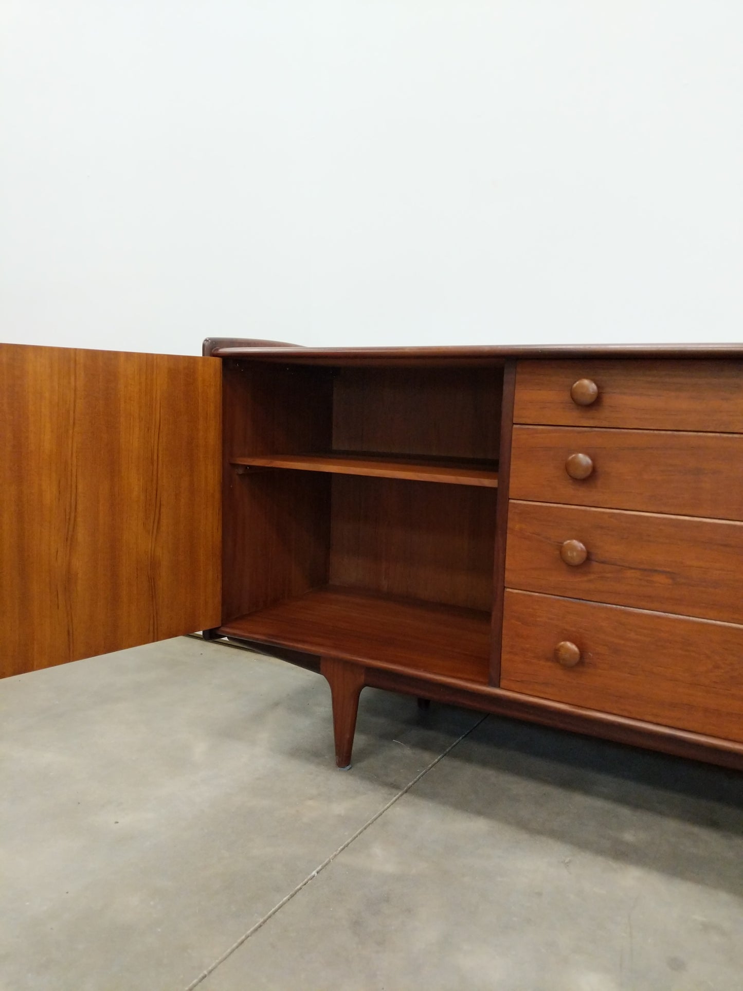 Vintage Mid Century Modern Teak Credenza by A. Younger