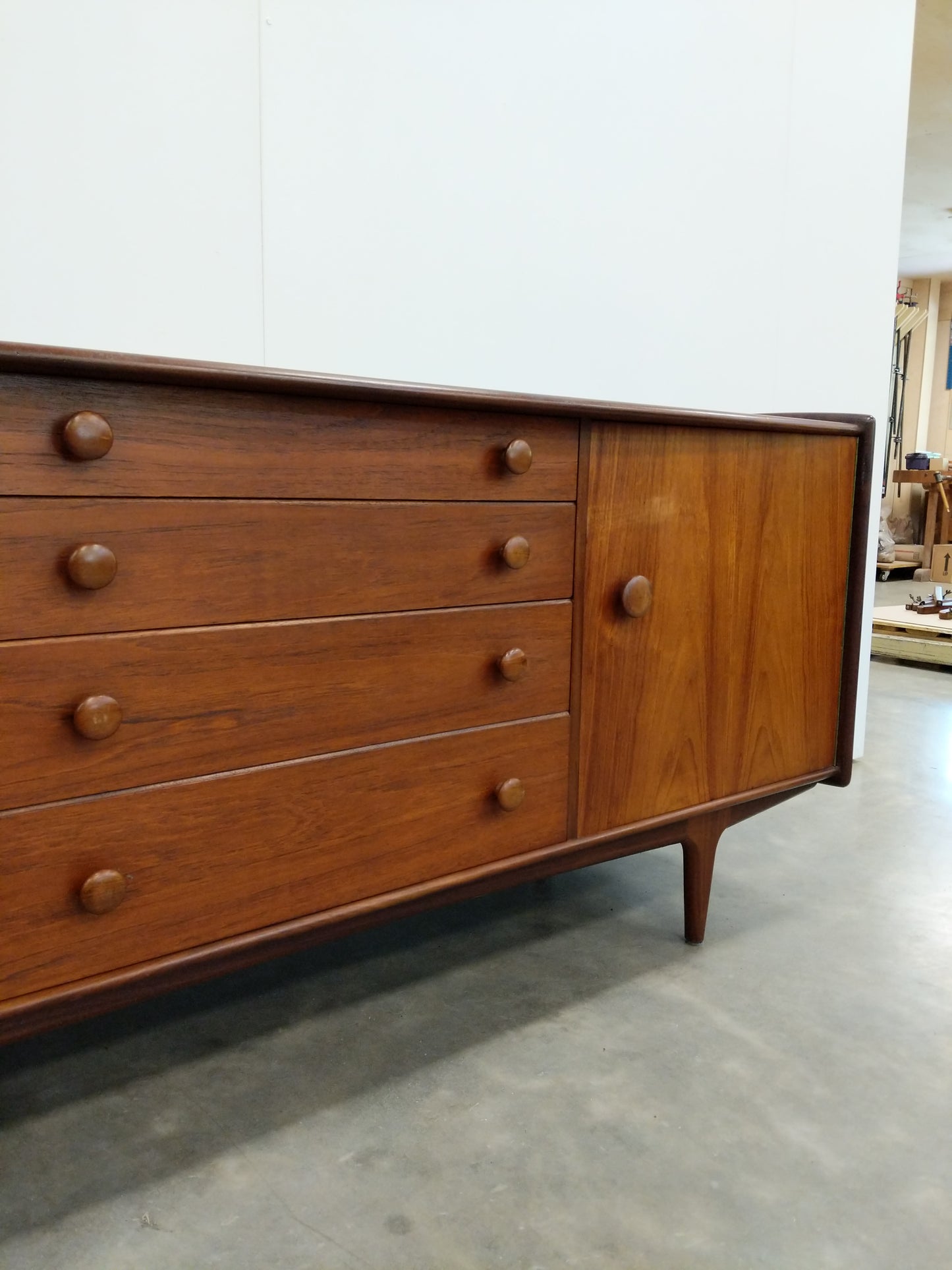 Vintage Mid Century Modern Teak Credenza by A. Younger