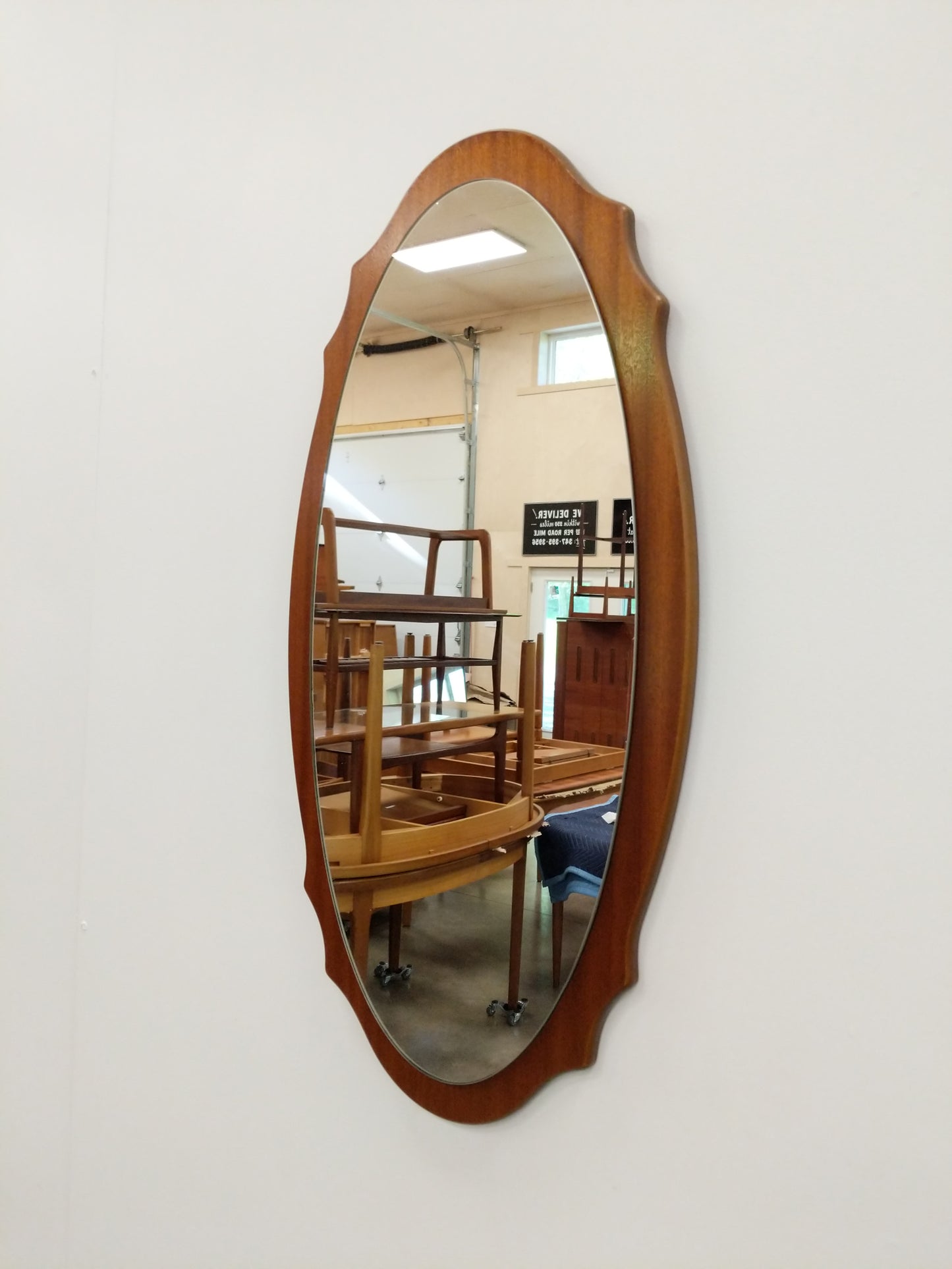 Vintage Mid Century Modern Teak Mirror