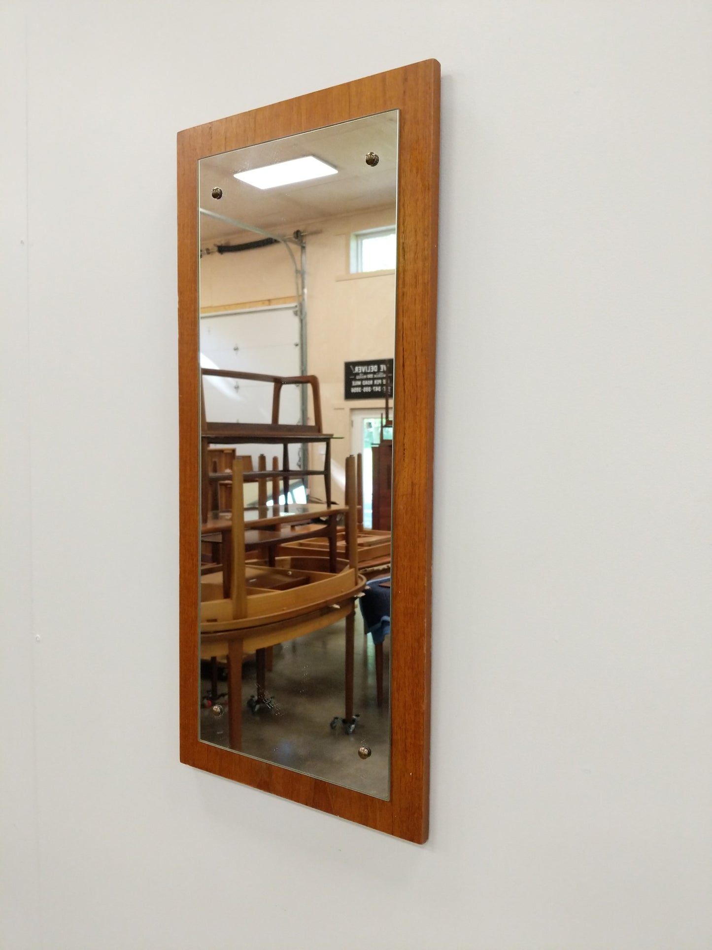 Vintage Mid Century Modern Teak Mirror