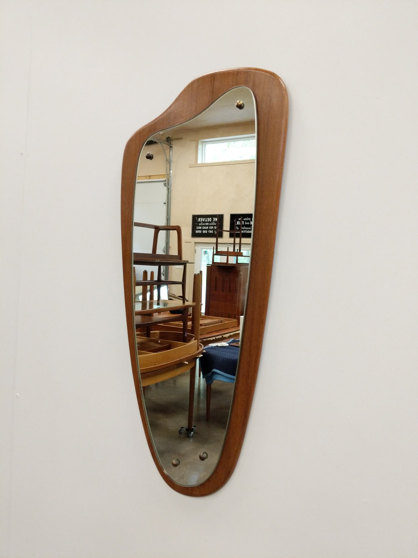 Vintage Mid Century Modern Teak Mirror