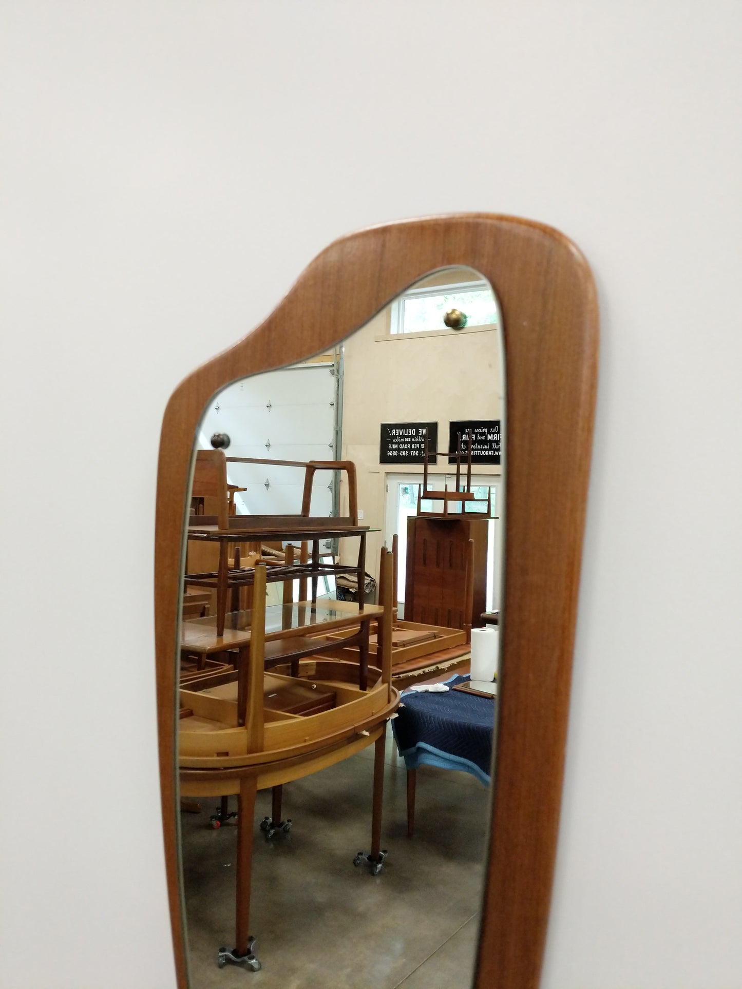 Vintage Mid Century Modern Teak Mirror