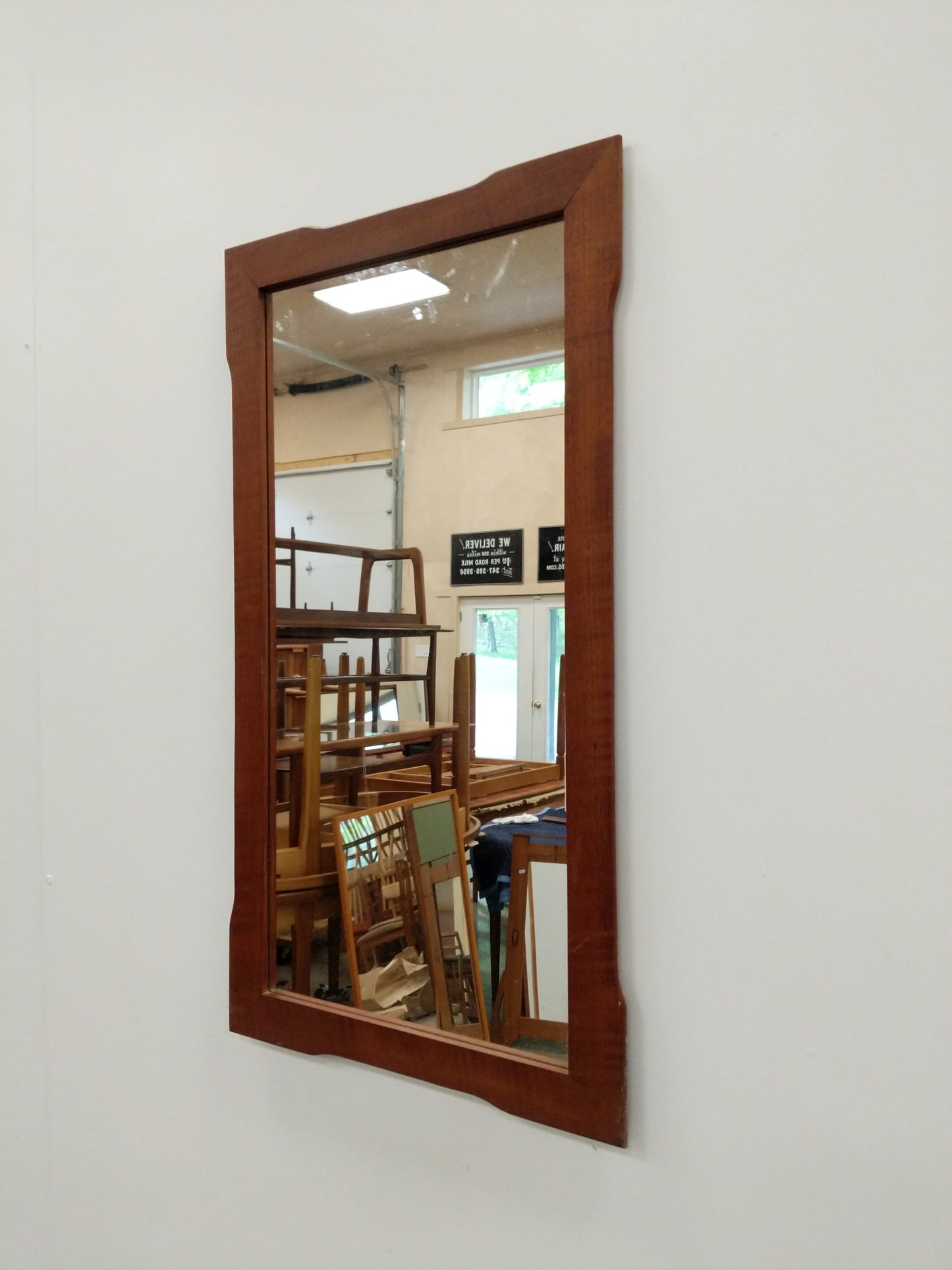 Vintage Danish Modern Teak Mirror by Johansen