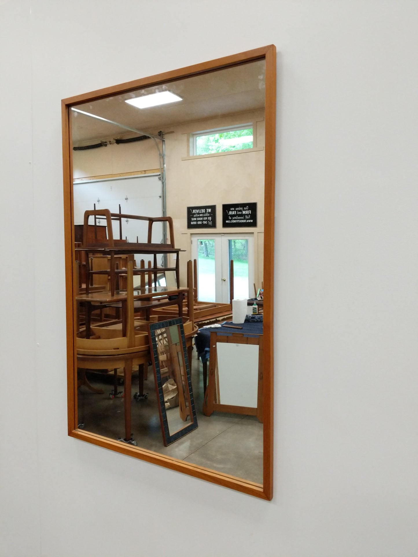 Vintage Danish Modern Teak Mirror by Pedersen & Hansen