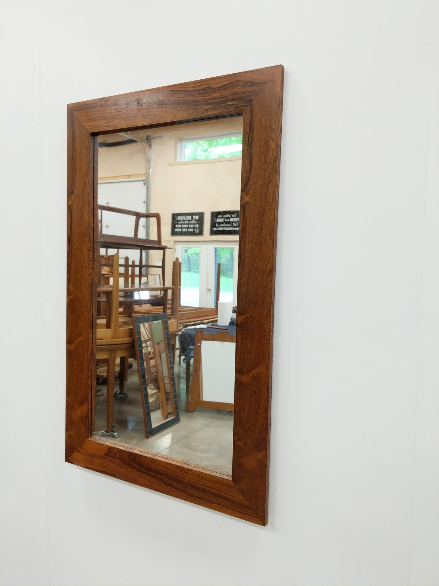 Vintage Danish Modern Rosewood Mirror
