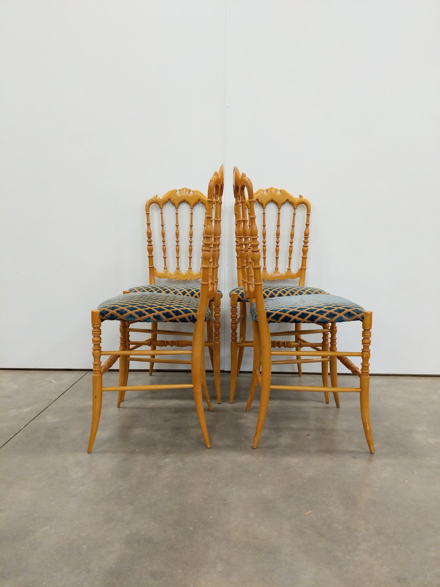 Set of 4 Vintage Italian Chiavari Dining Chairs