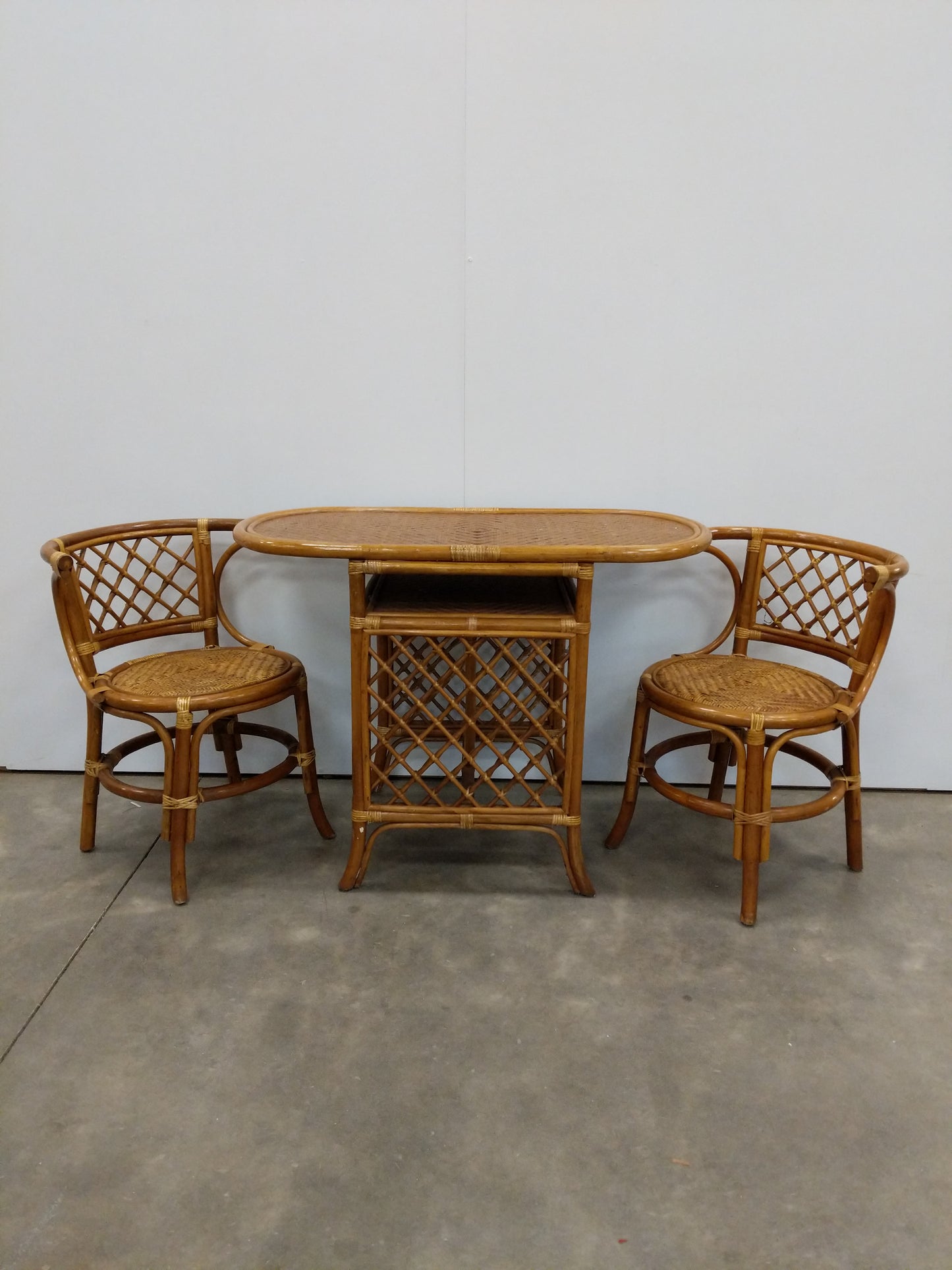 Vintage Italian Style Bamboo Cafe / Dining Set