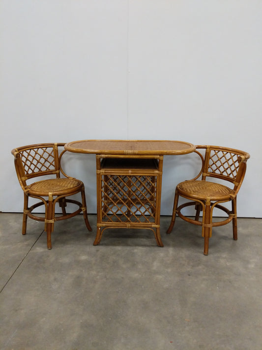 Vintage Italian Style Bamboo Cafe / Dining Set