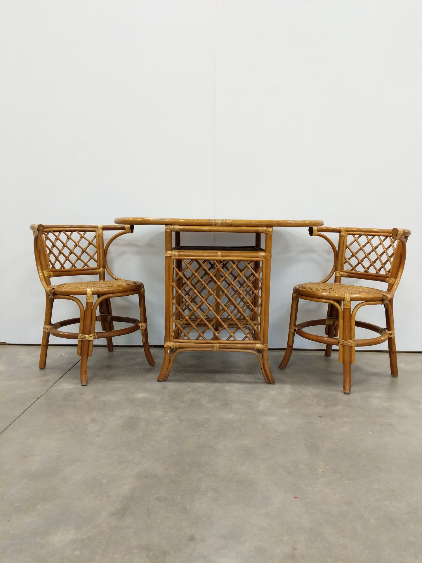 Vintage Italian Style Bamboo Cafe / Dining Set