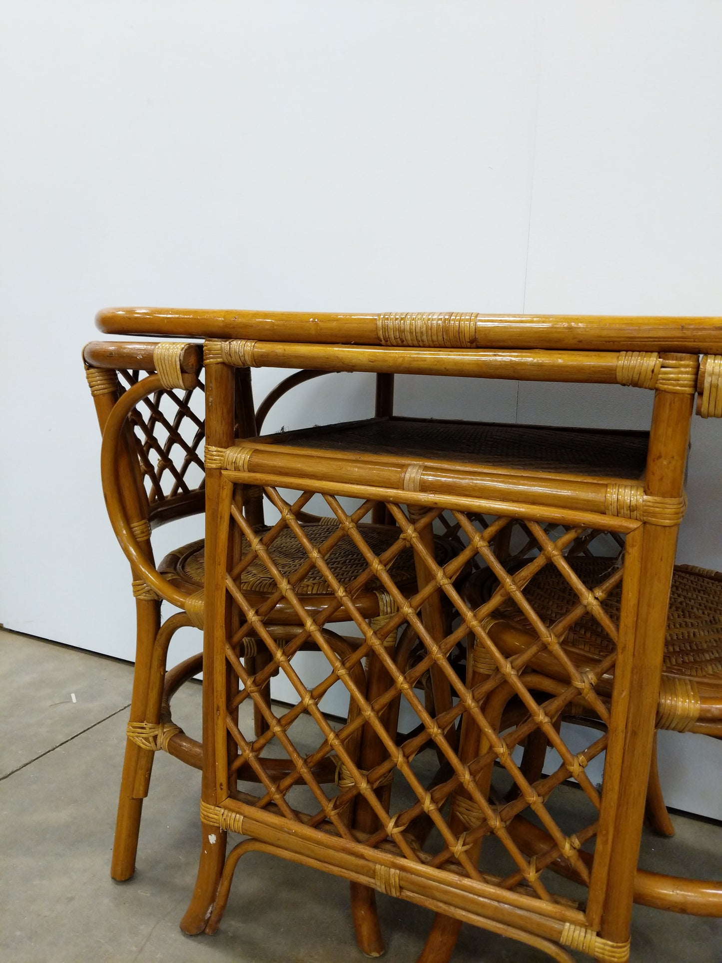 Vintage Italian Style Bamboo Cafe / Dining Set