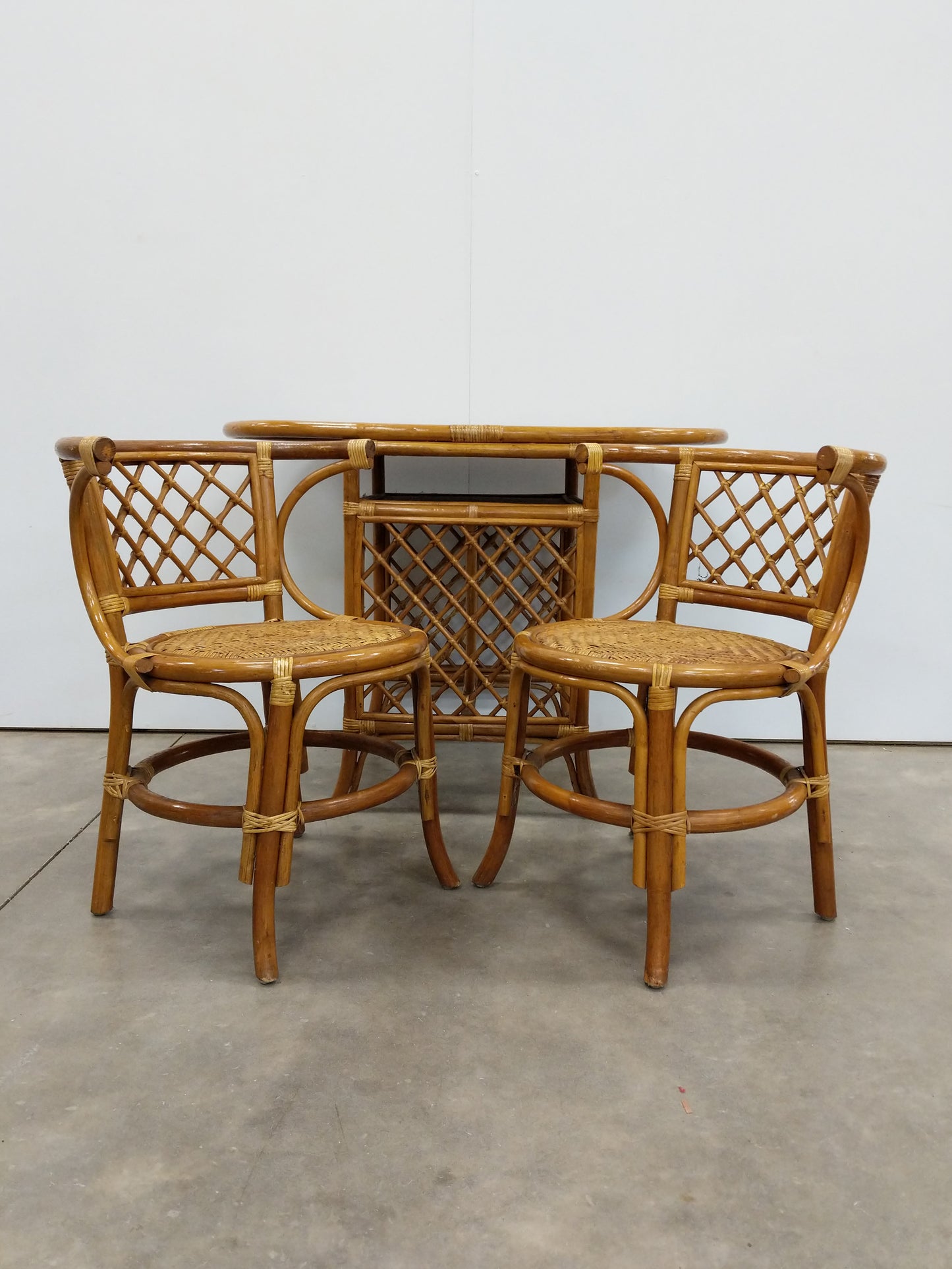 Vintage Italian Style Bamboo Cafe / Dining Set