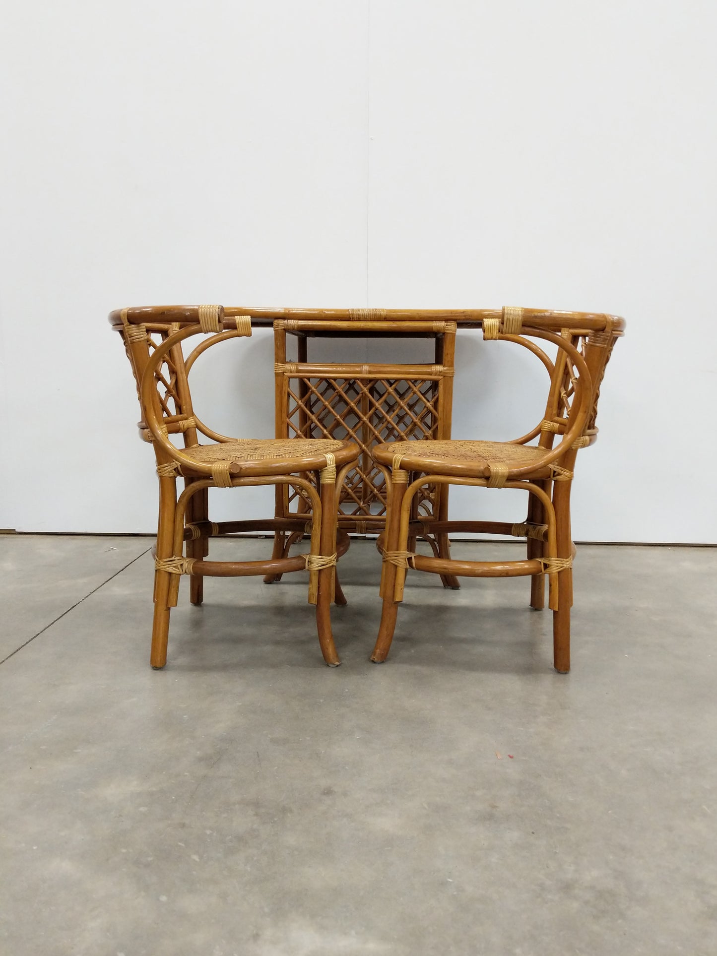 Vintage Italian Style Bamboo Cafe / Dining Set