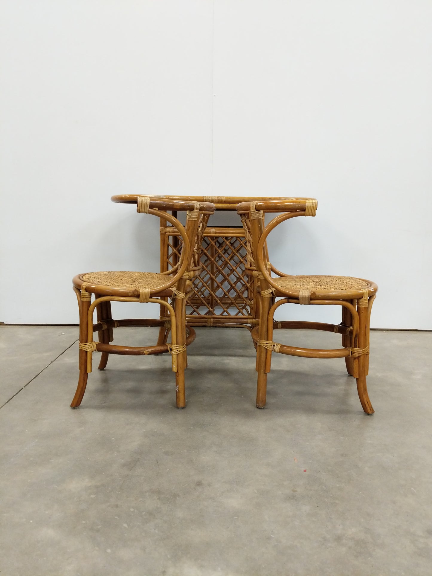 Vintage Italian Style Bamboo Cafe / Dining Set