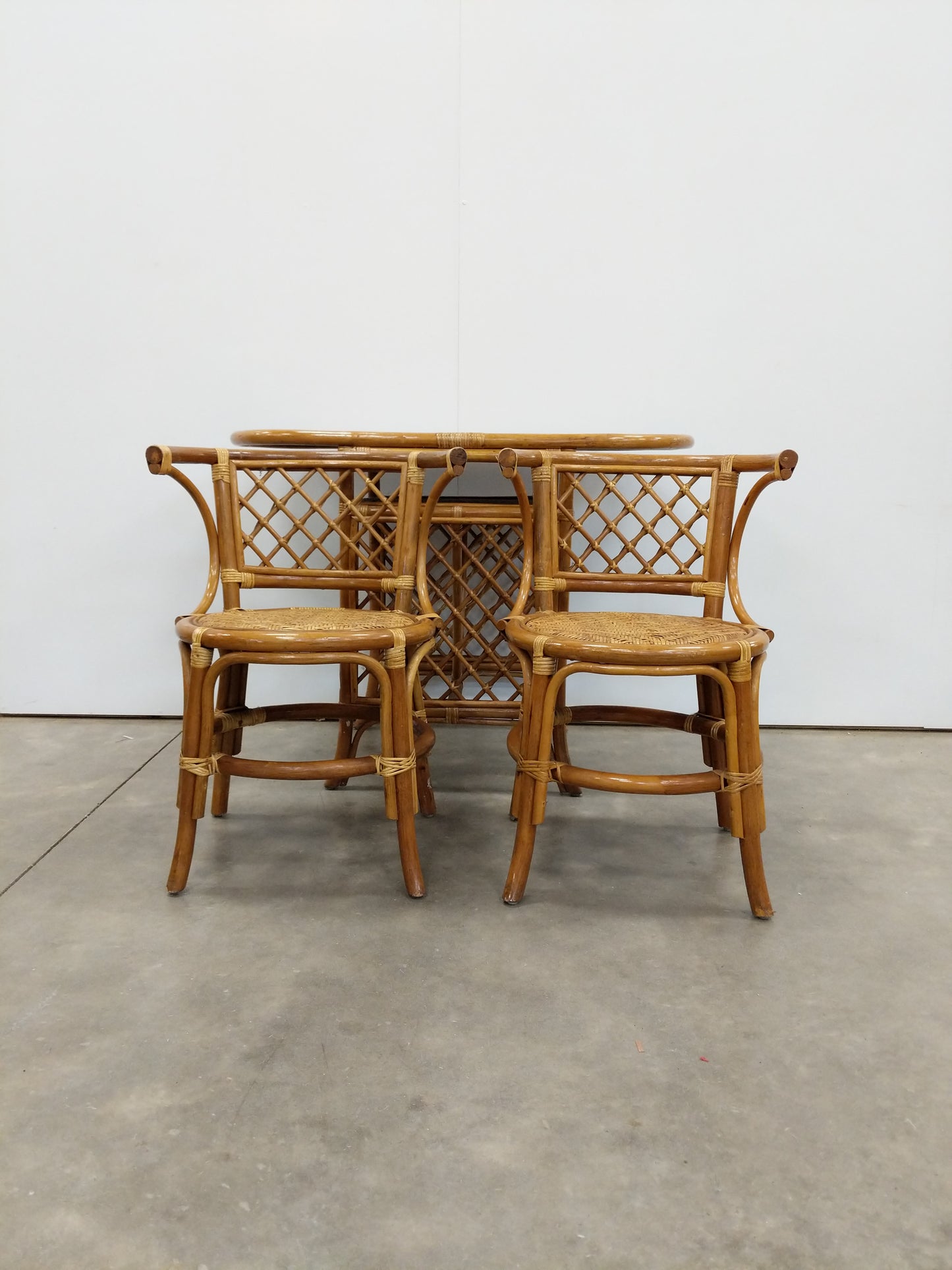 Vintage Italian Style Bamboo Cafe / Dining Set