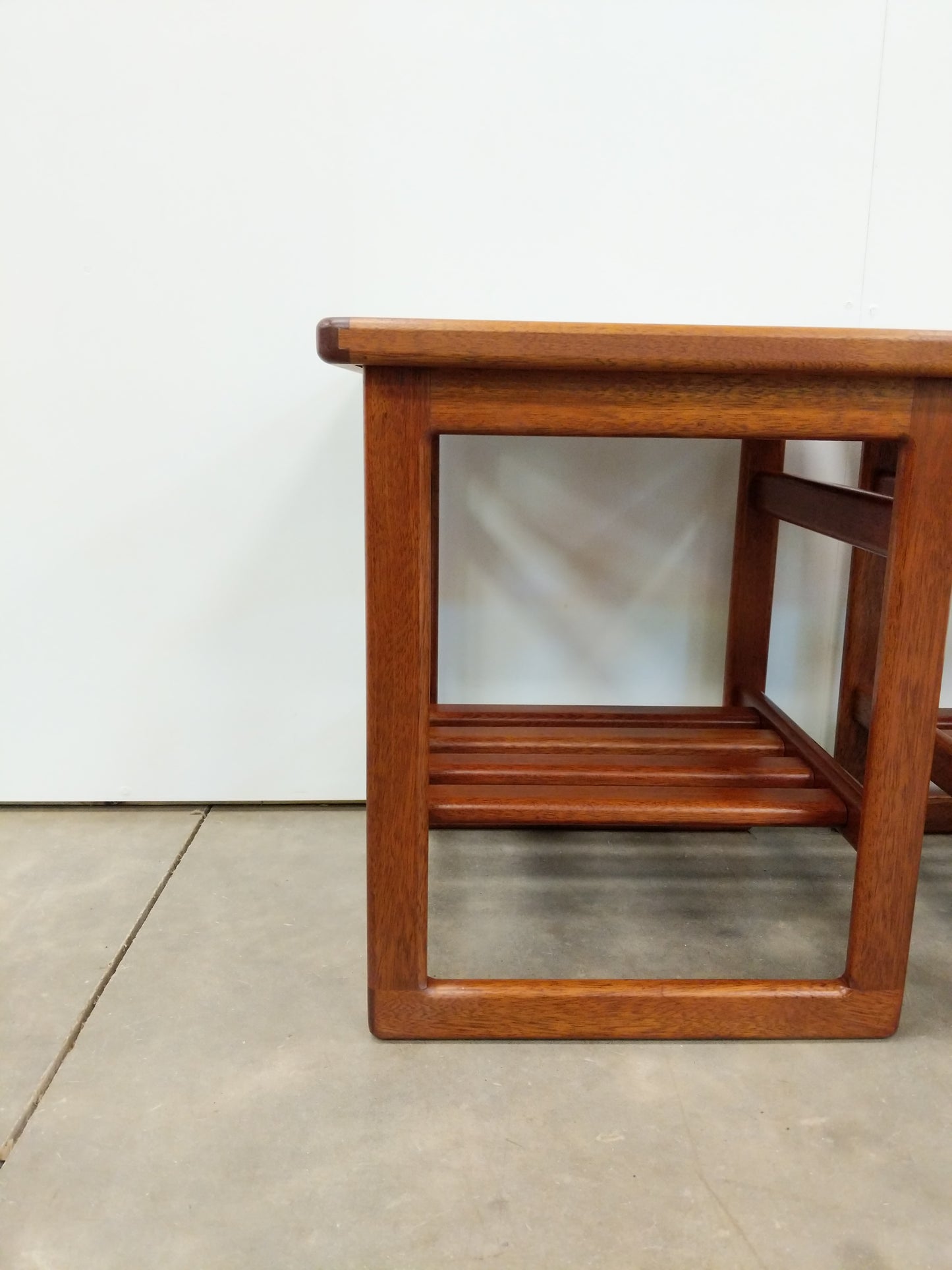 Pair of Vintage Mid Century Modern Teak and Tile Side Tables