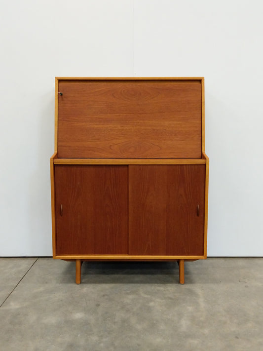 Vintage Mid Century Modern Teak Secretary Desk by Herbert E. Gibbs