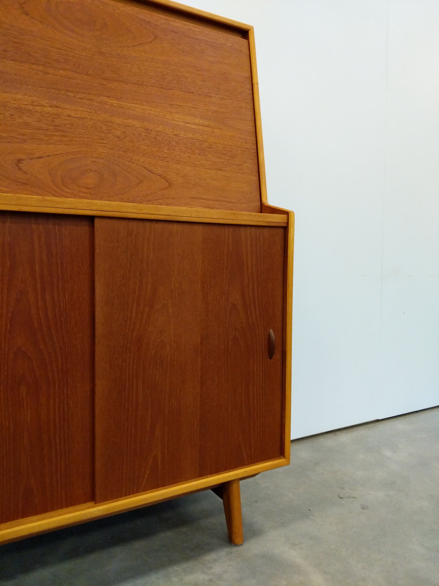 Vintage Mid Century Modern Teak Secretary Desk by Herbert E. Gibbs