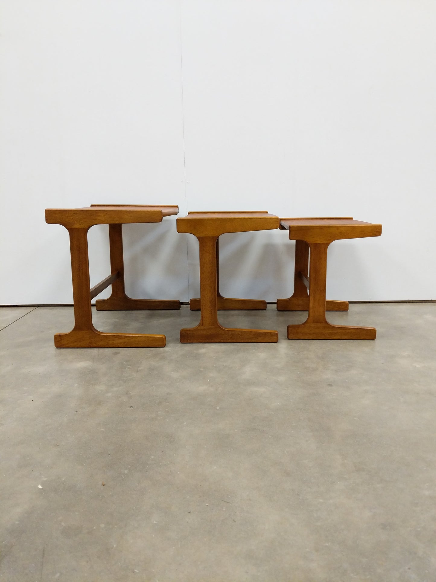 Set of Vintage Mid Century Modern Teak Nesting Tables