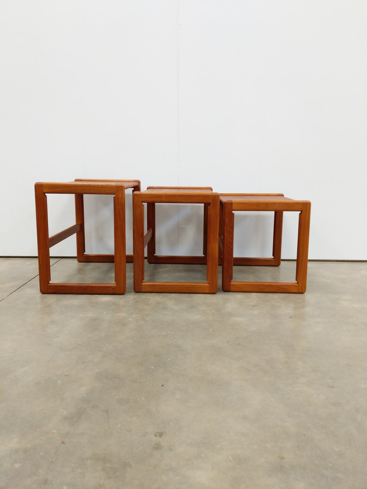 Set of Vintage Mid Century Modern Teak Nesting Tables by O'Donnell