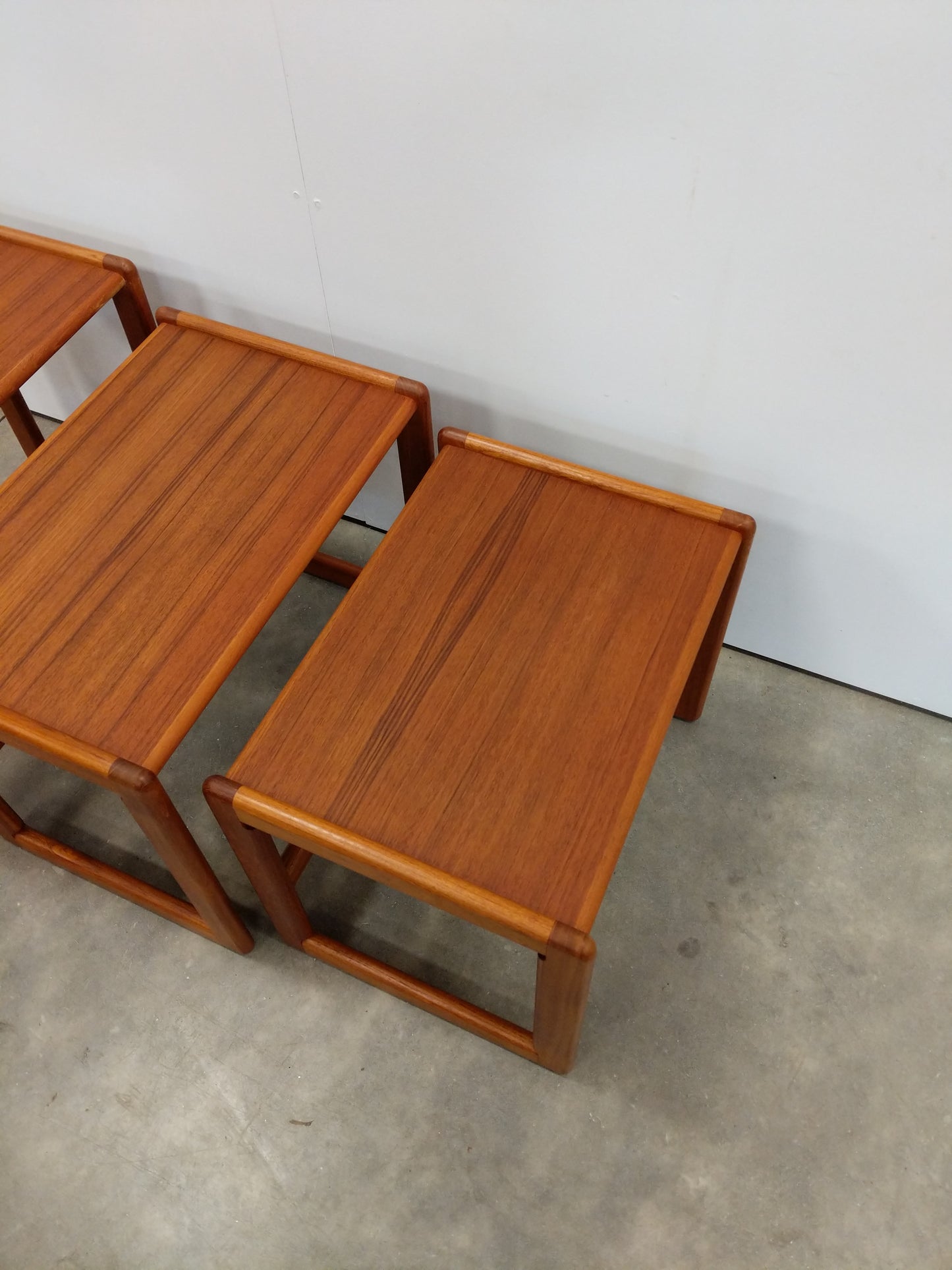 Set of Vintage Mid Century Modern Teak Nesting Tables by O'Donnell