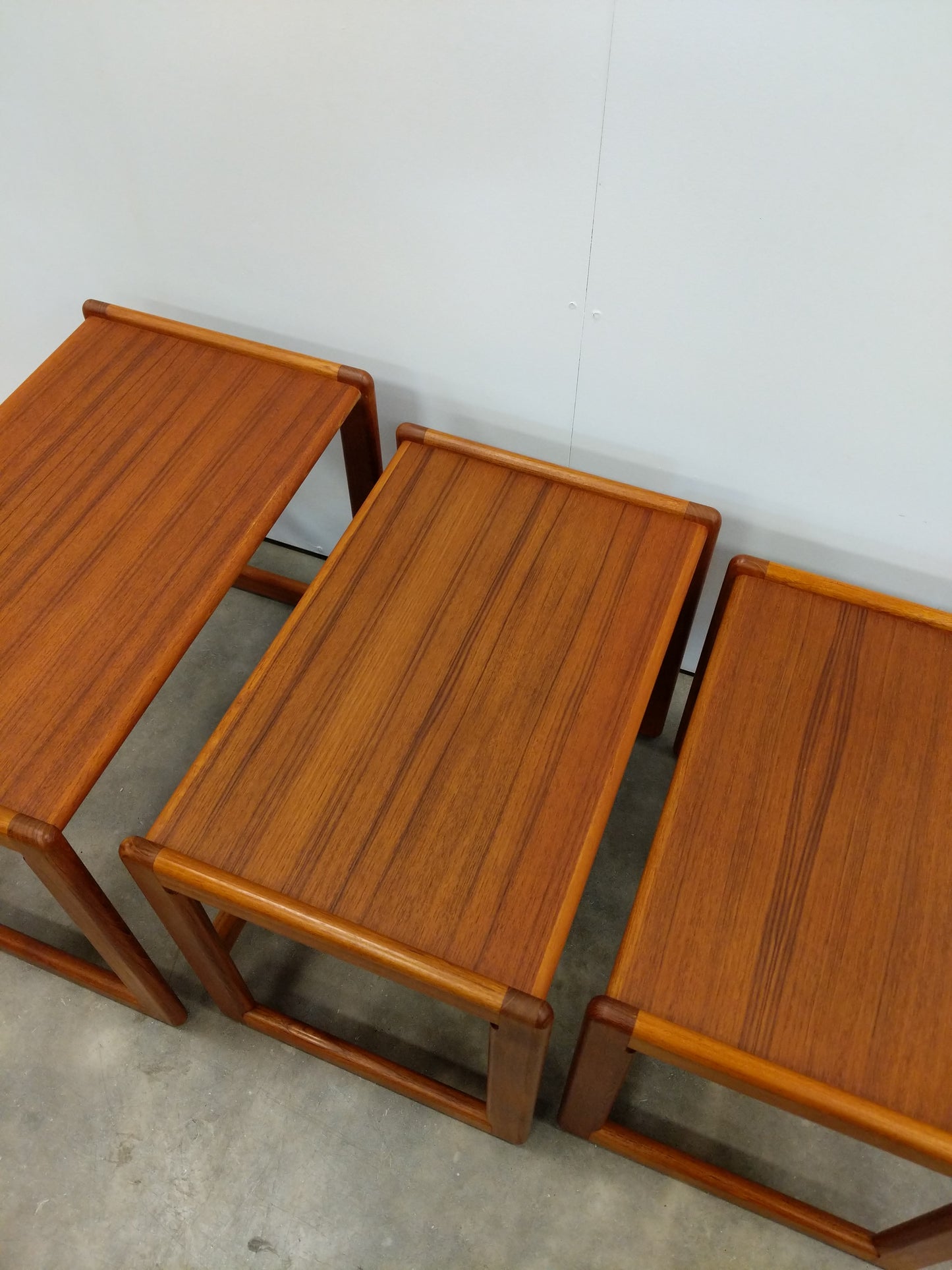 Set of Vintage Mid Century Modern Teak Nesting Tables by O'Donnell