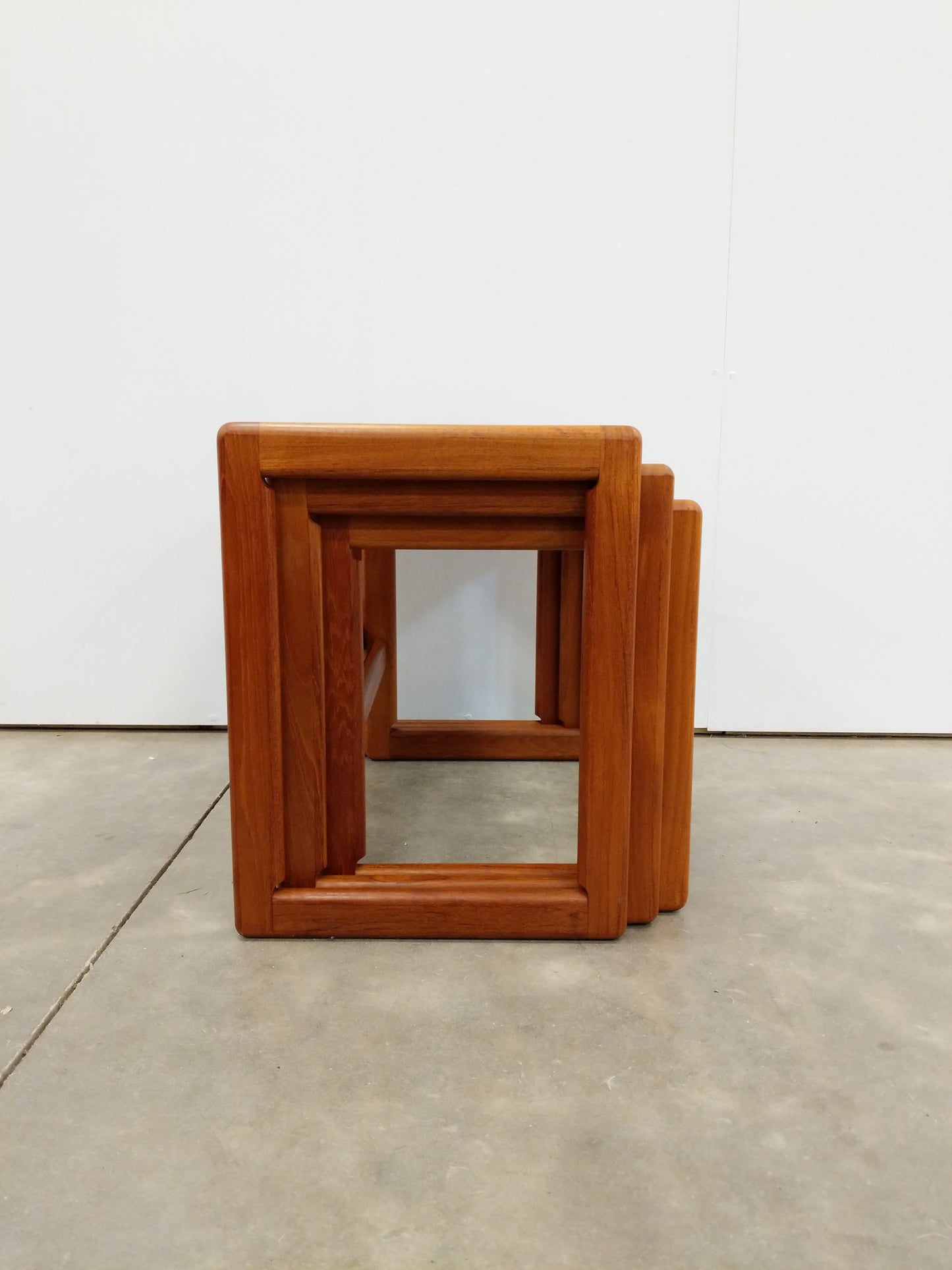 Set of Vintage Mid Century Modern Teak Nesting Tables by O'Donnell