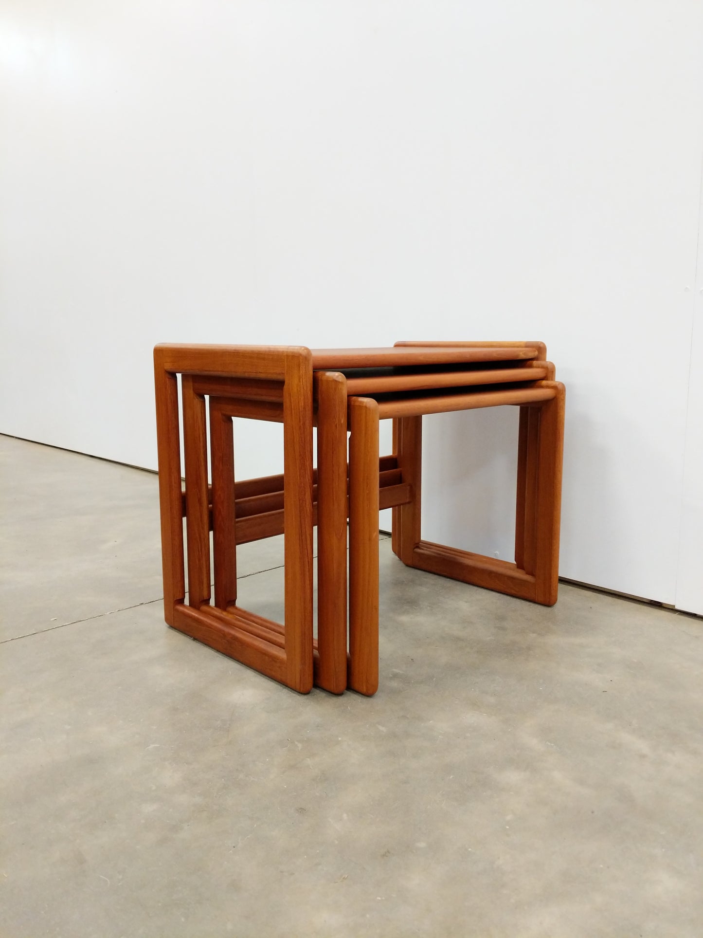 Set of Vintage Mid Century Modern Teak Nesting Tables by O'Donnell