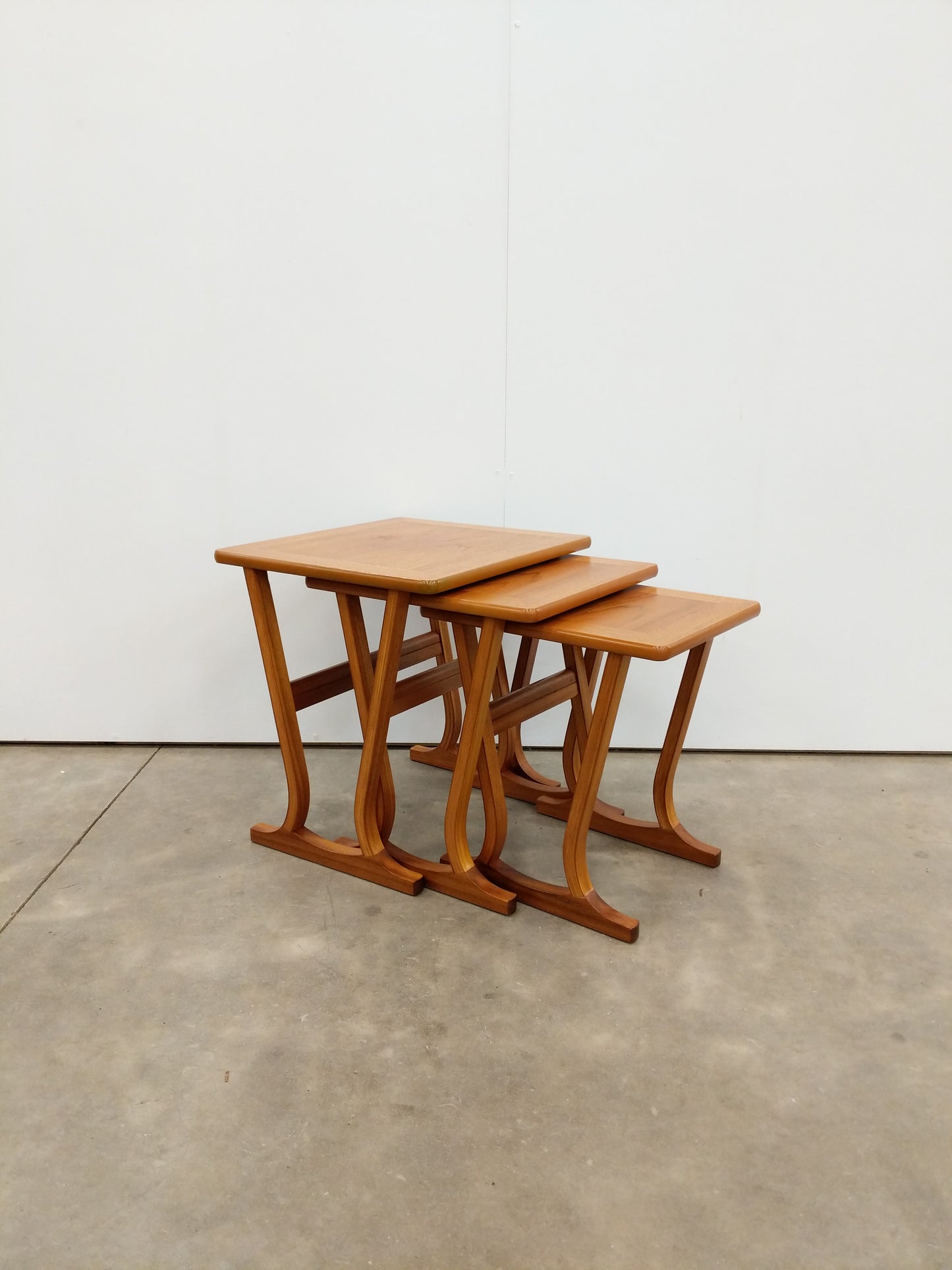 Set of Vintage Mid Century Modern Teak Nesting Tables by Parker Knoll