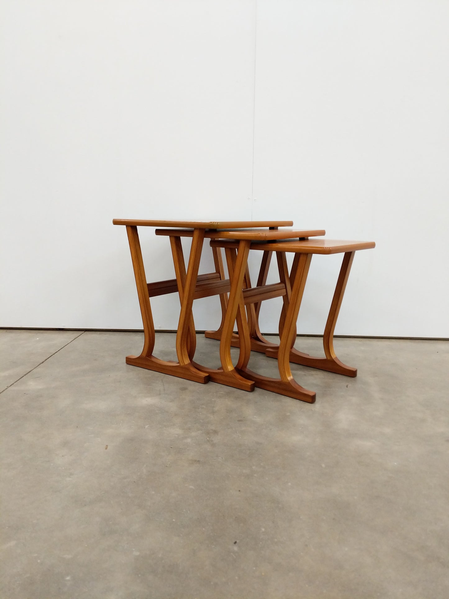 Set of Vintage Mid Century Modern Teak Nesting Tables by Parker Knoll