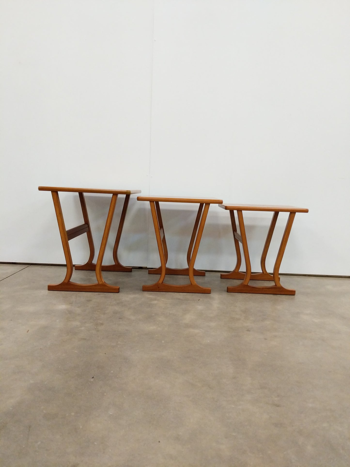 Set of Vintage Mid Century Modern Teak Nesting Tables by Parker Knoll