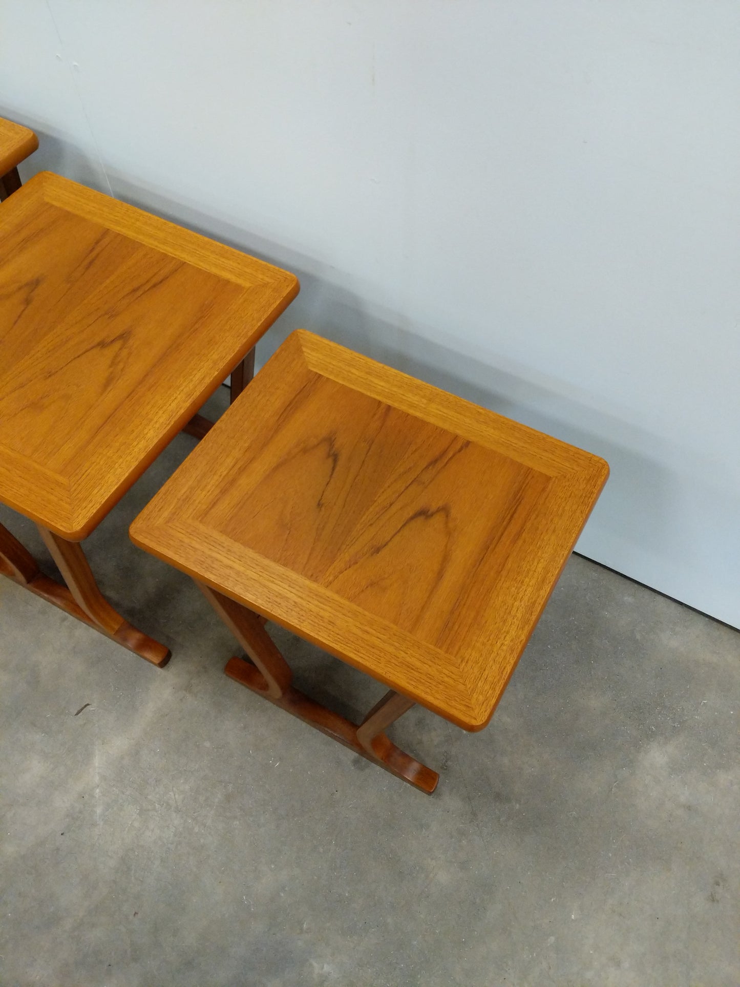 Set of Vintage Mid Century Modern Teak Nesting Tables by Parker Knoll