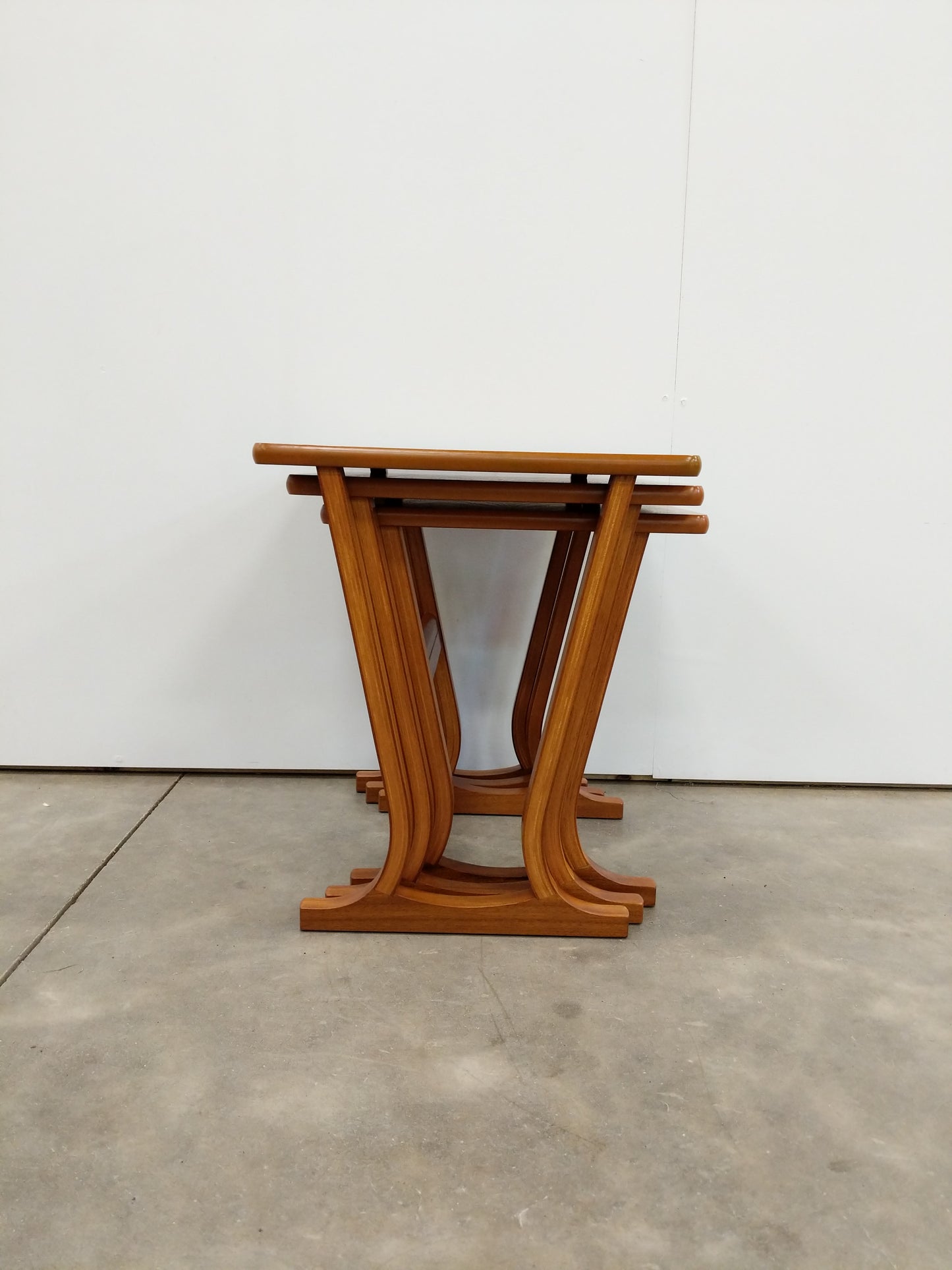 Set of Vintage Mid Century Modern Teak Nesting Tables by Parker Knoll