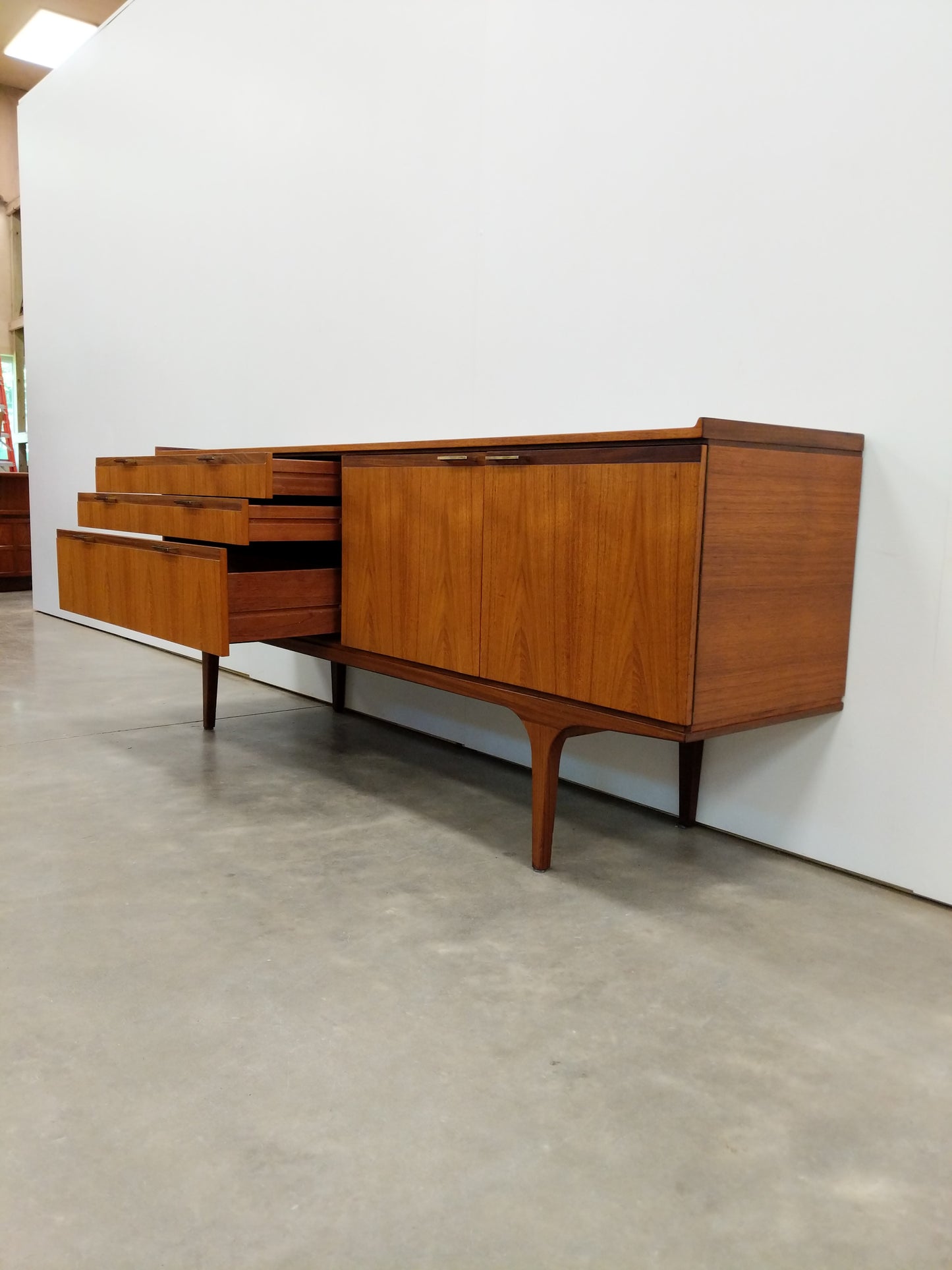 Vintage Mid Century Modern Teak Credenza by Meredew